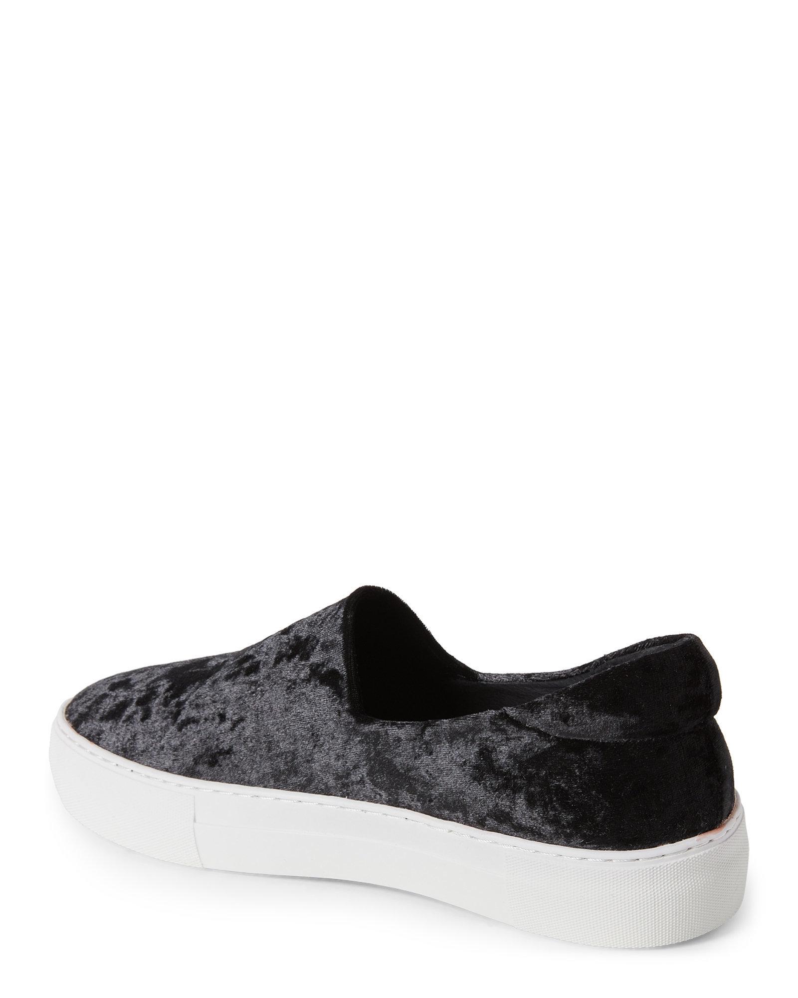 J/Slides Black Angel Velvet Platform Slip On Sneakers Lyst