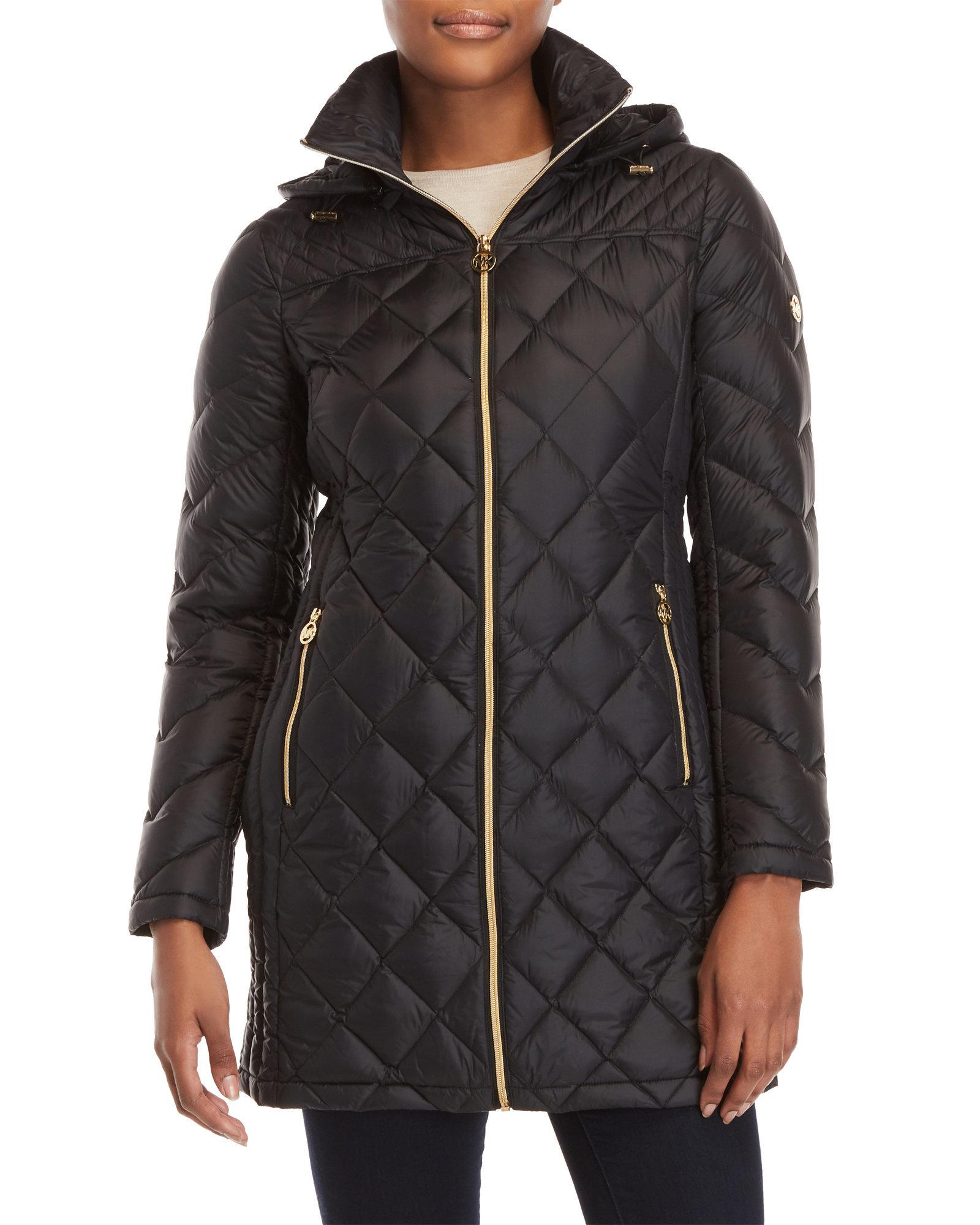 michael kors black diamond coat