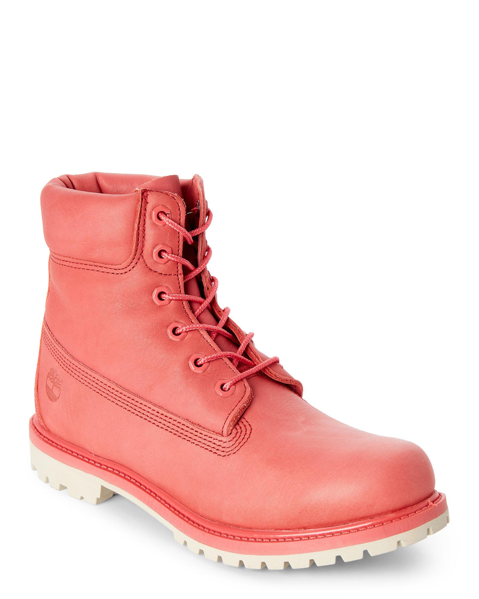 coral timberland boots