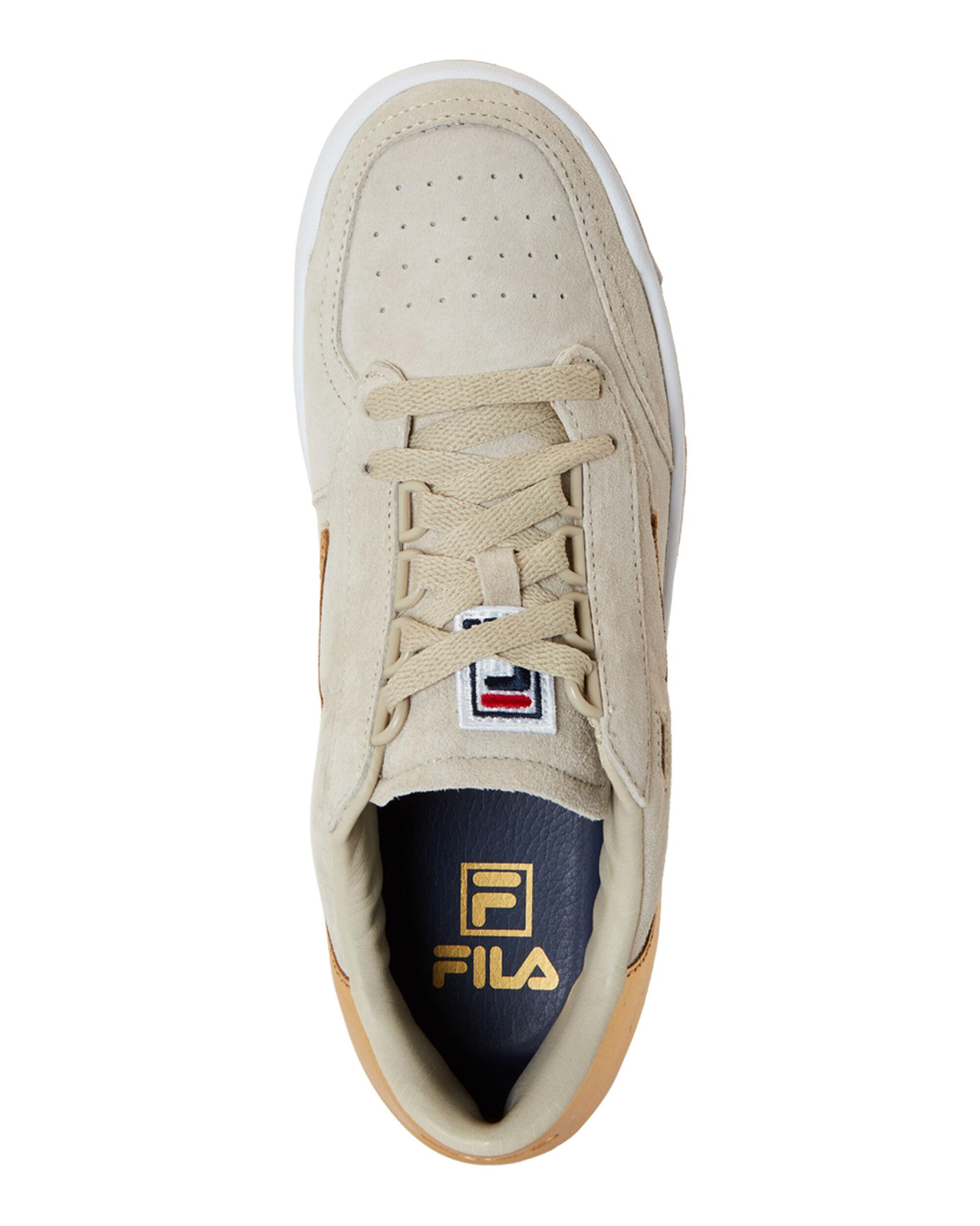 Fila Suede Cream & Gold Original Tennis Low-top Sneakers in Cream Gold ...