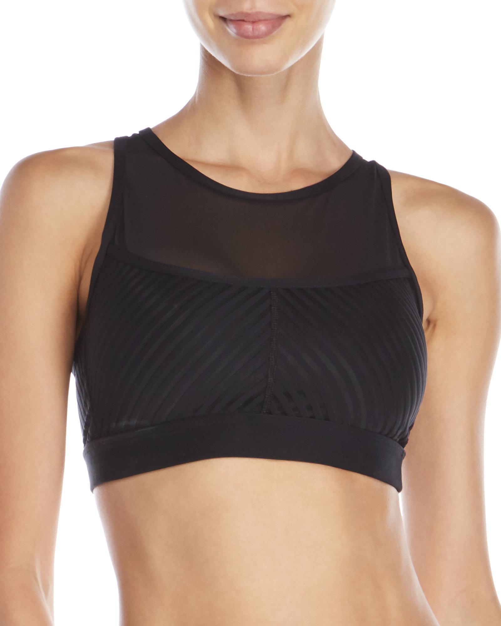 high neck mesh sports bra