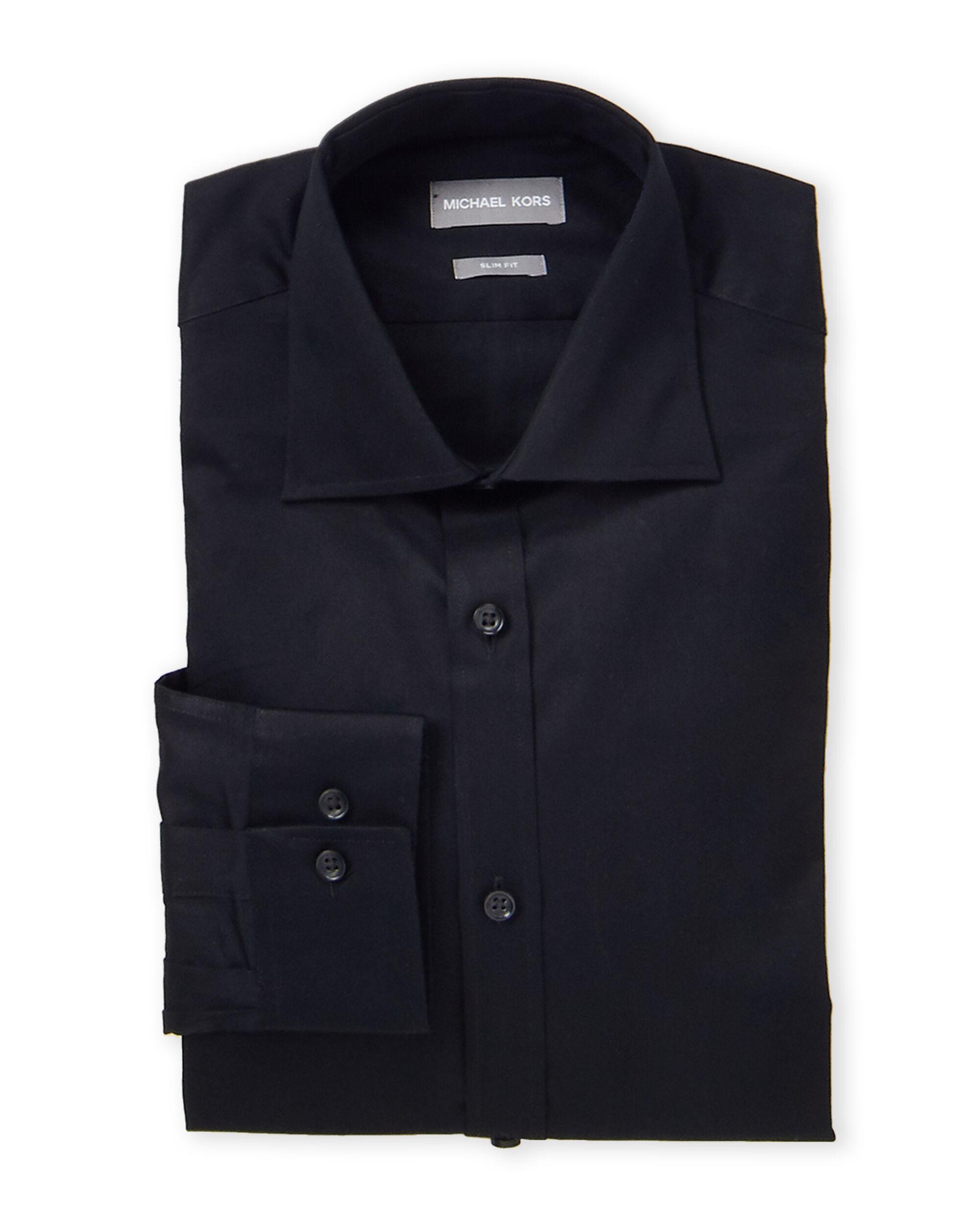 Michael Kors Cotton Black Slim Fit Dress Shirt for Men - Save 52% - Lyst