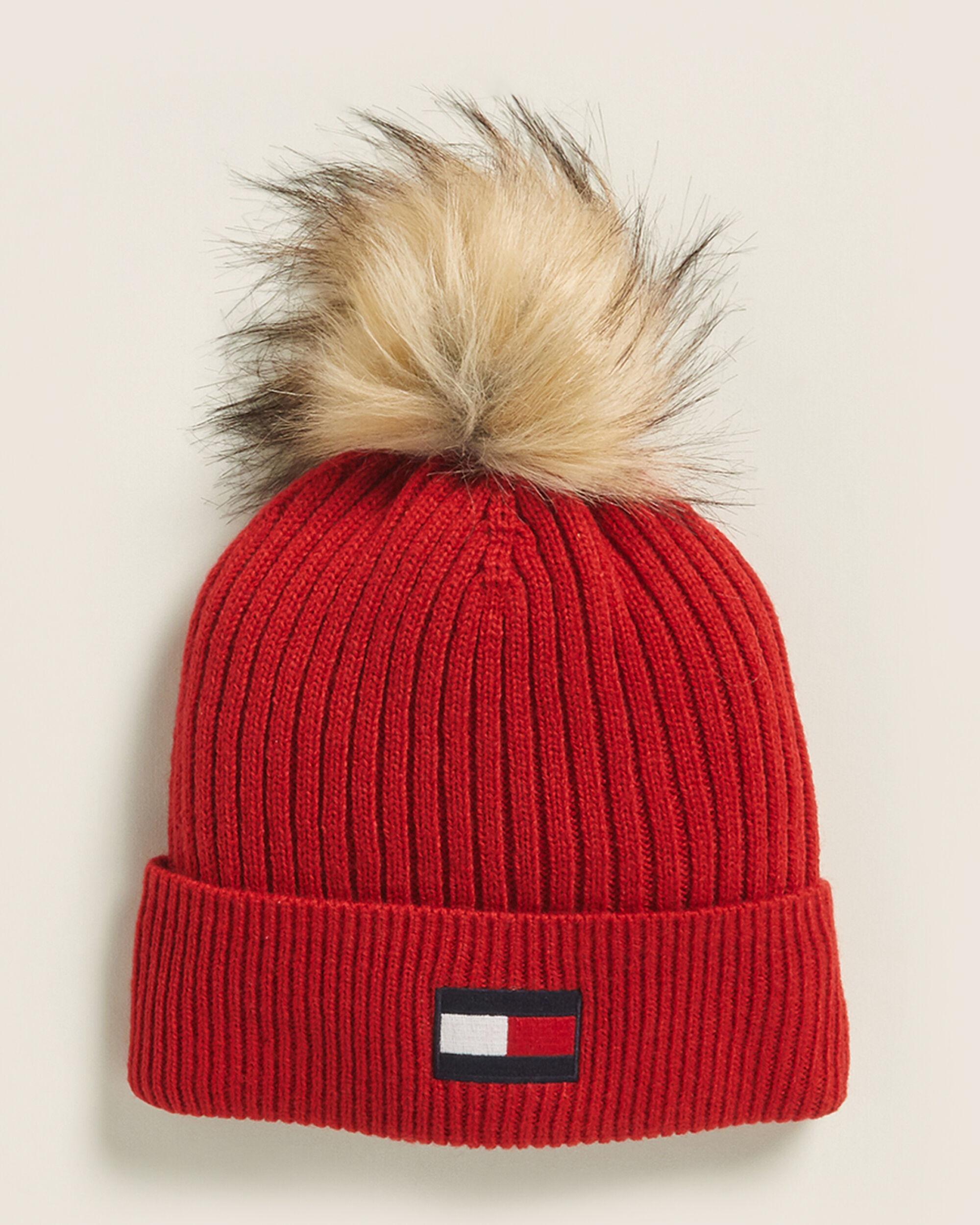tommy hilfiger beanie with pom