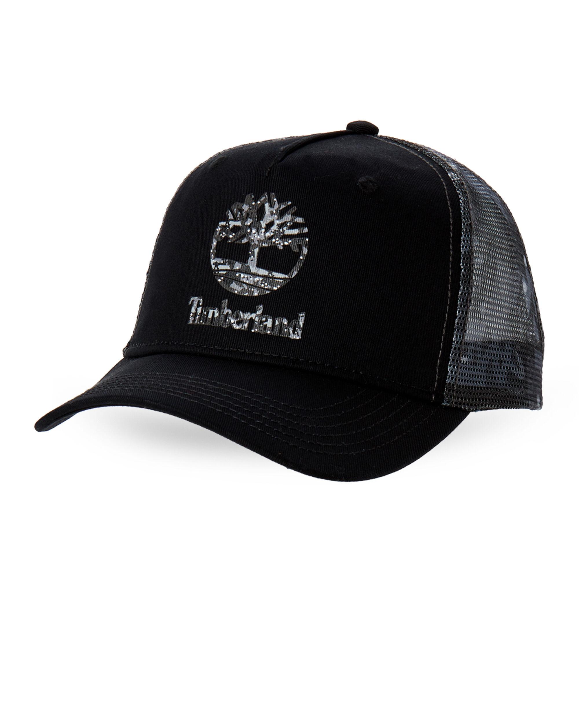 Timberland Logo Mesh Trucker Hat in Black for Men - Lyst