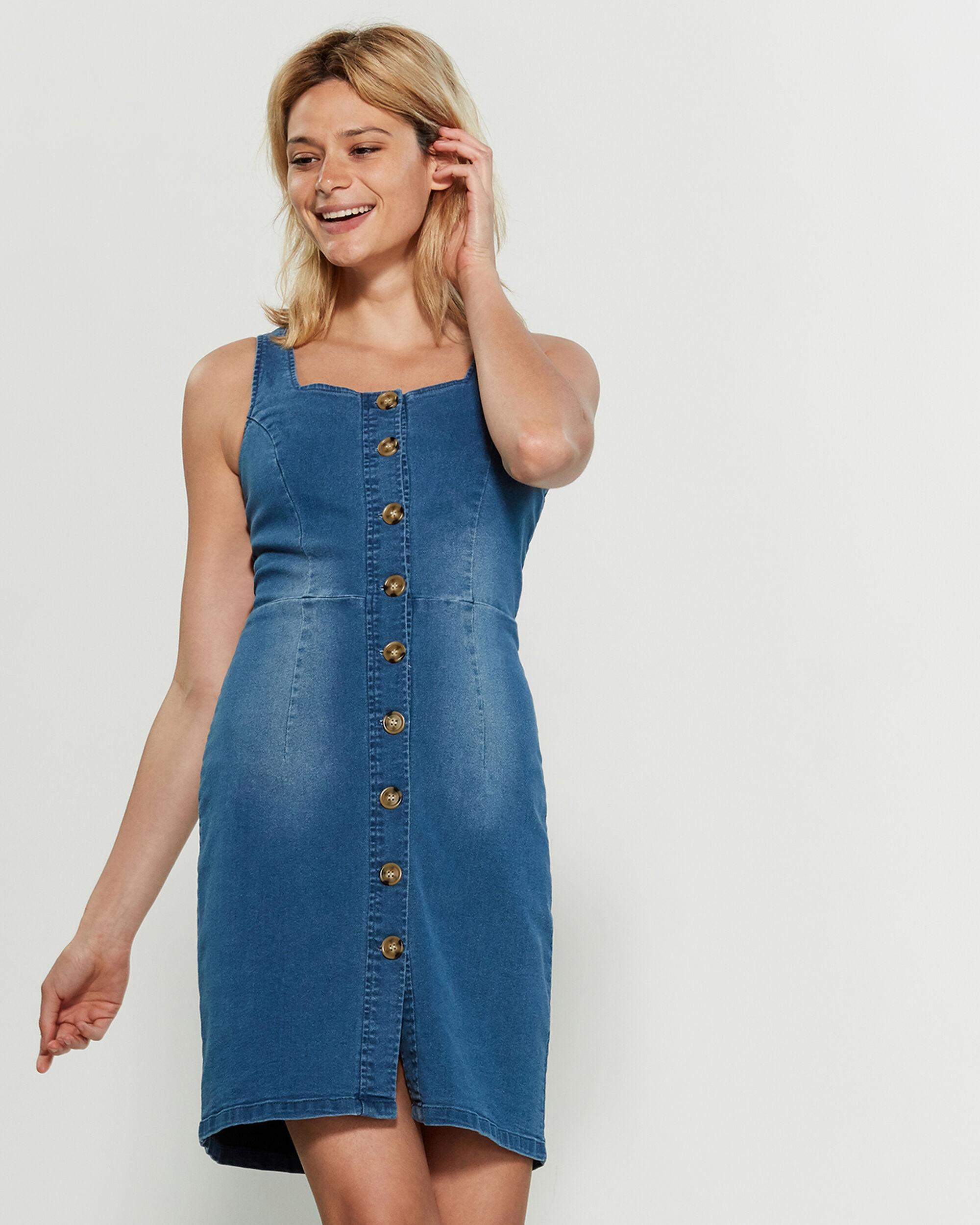 sharagano denim dress