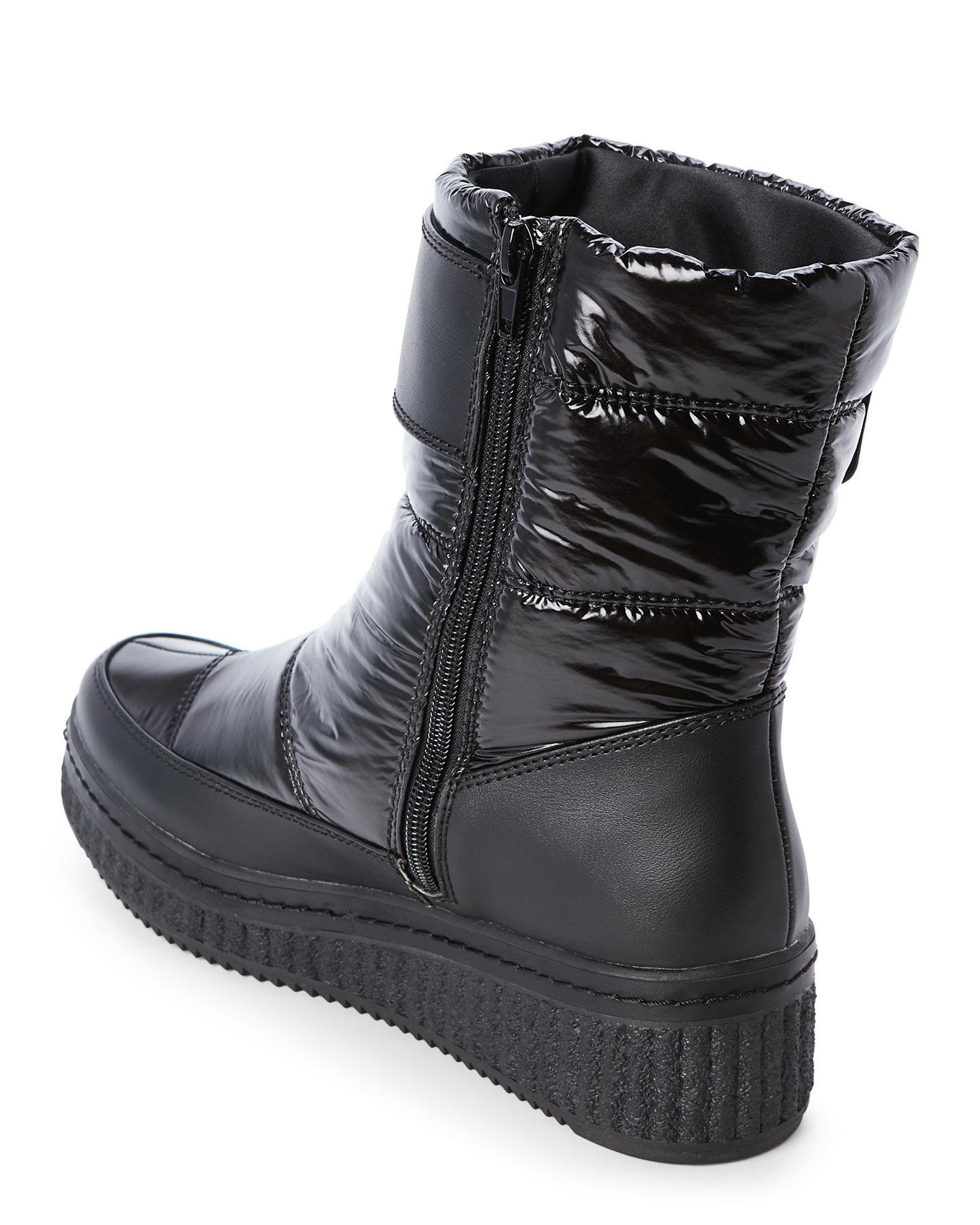 calvin klein black leonie nylon wedge boots