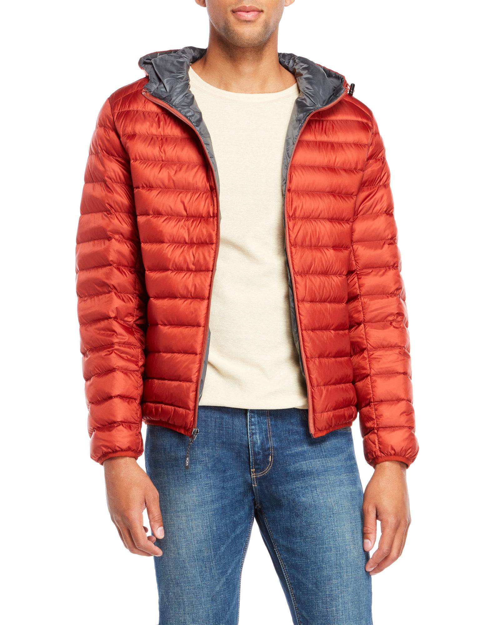 tumi nano hooded packable down jacket