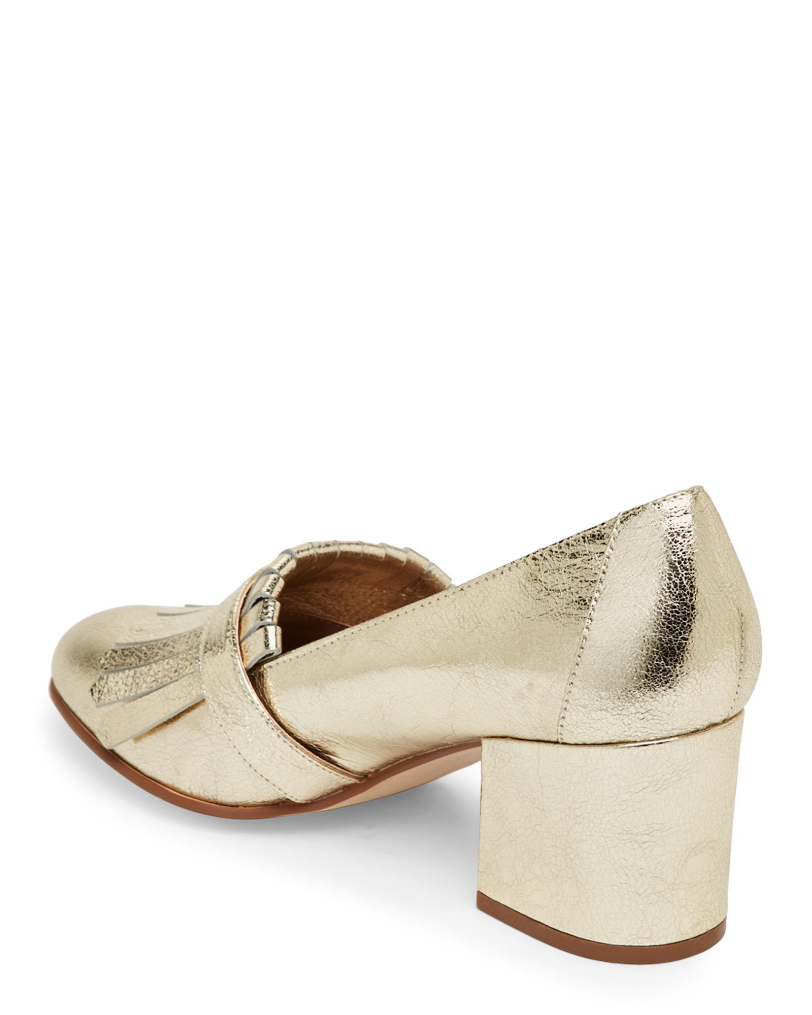 Steve Madden Gold Kate Kiltie Loafer Pumps in Metallic Lyst