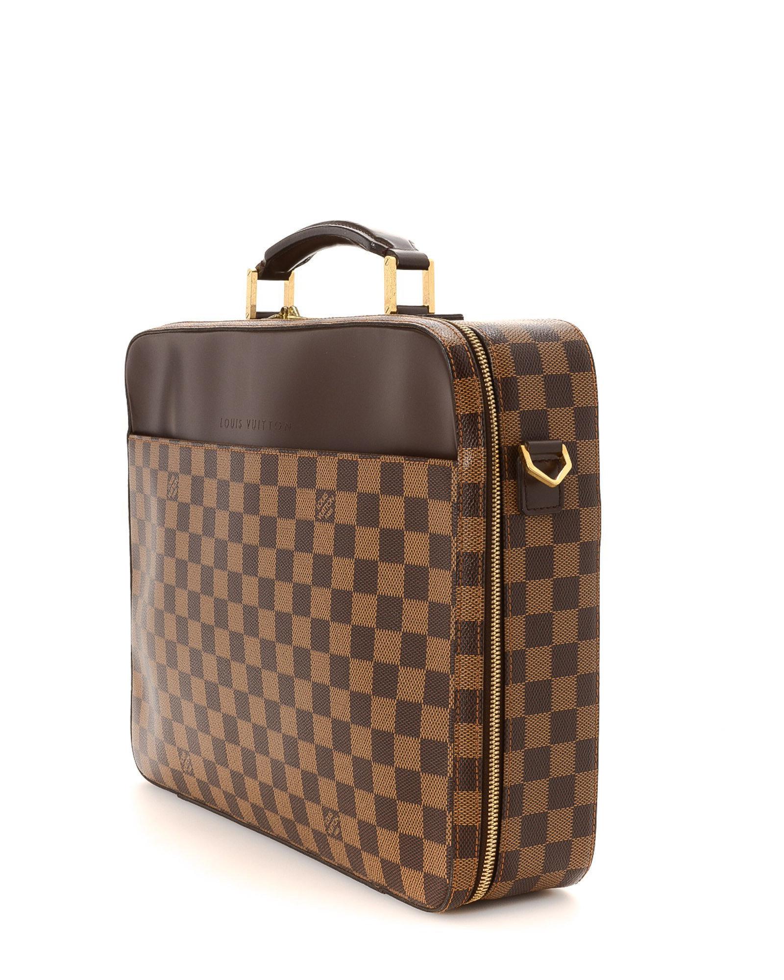 Louis Vuitton Canvas Damier Ebene Sabana Laptop Case - Vintage in Brown for Men - Lyst