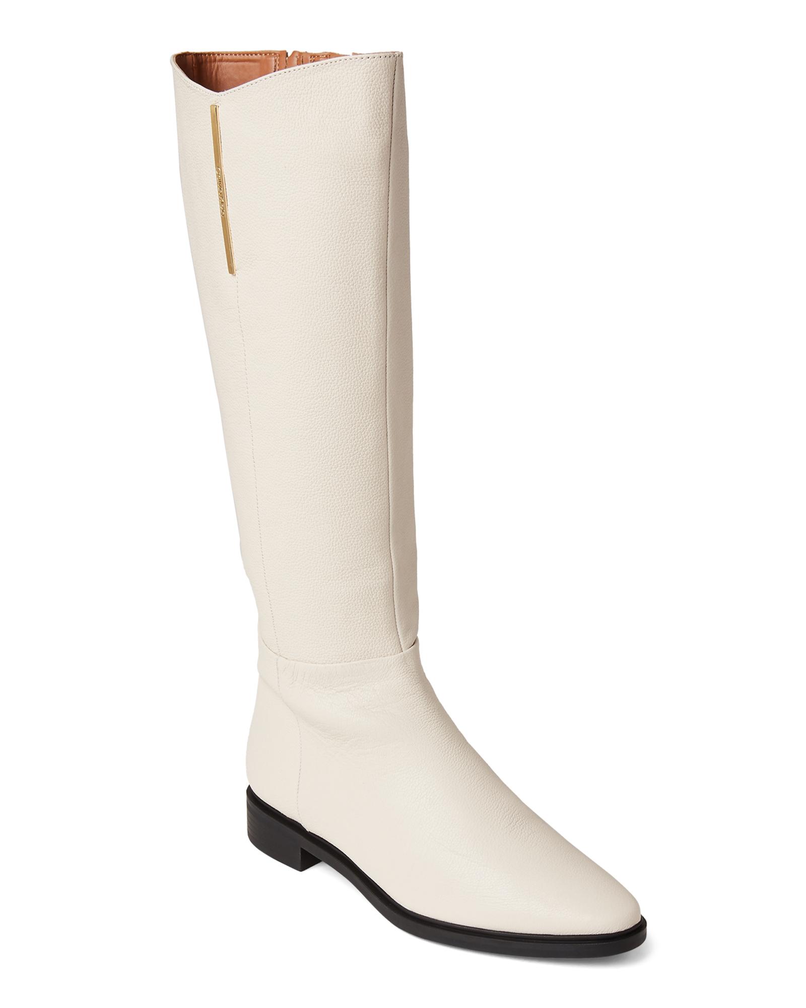 calvin klein francine leather tall boots