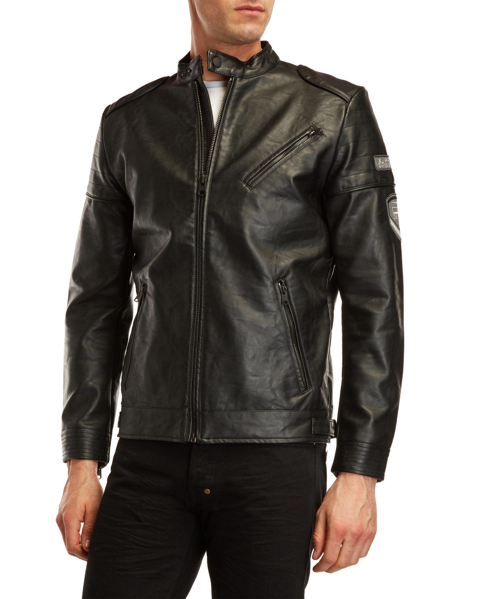 Lyst Buffalo David Bitton Janvier Vegan Leather Jacket In Black Buffalo David Bitton Men S Black Janvier Vegan Leather Jacket