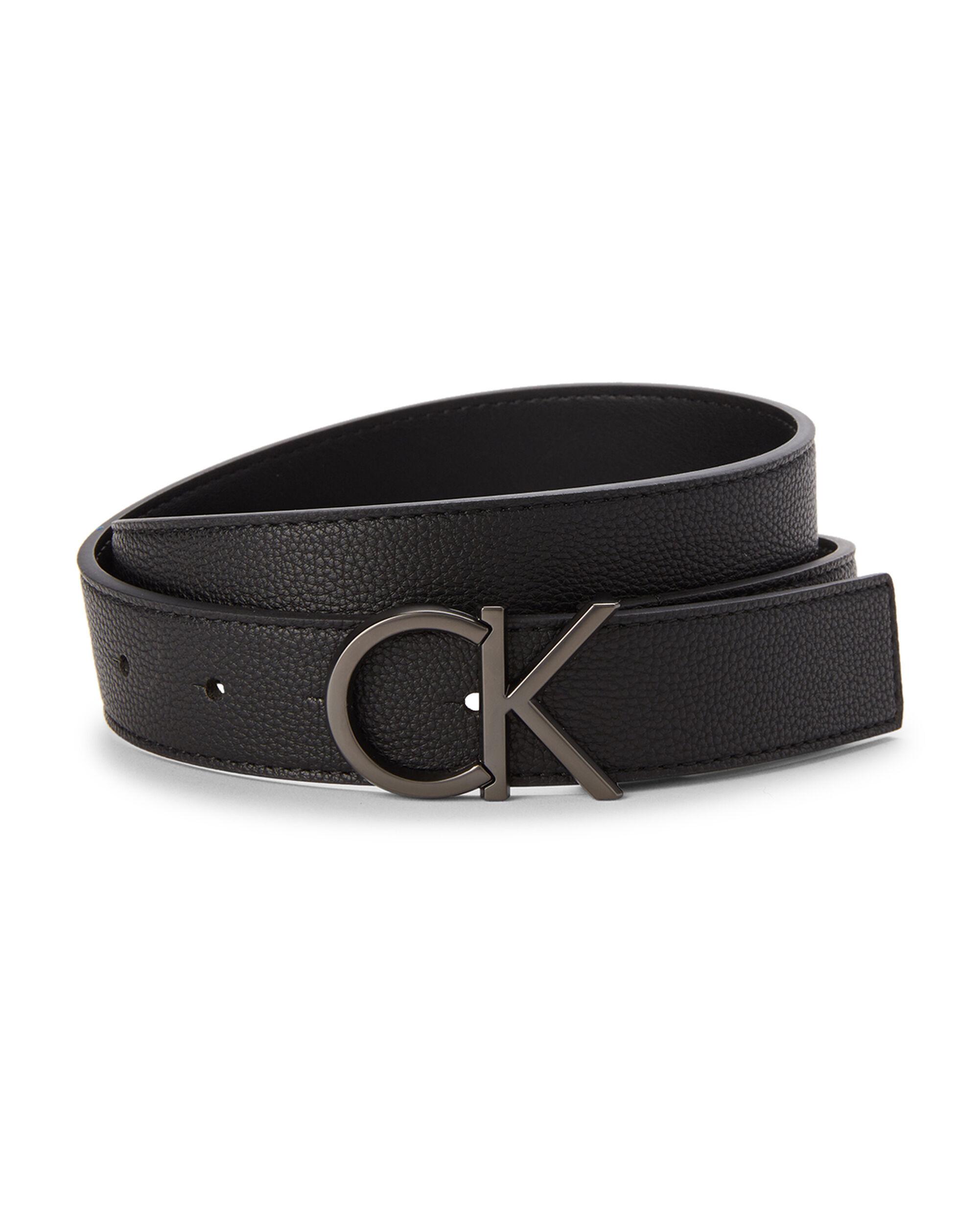 Calvin Klein Black Pebbled Faux Leather Belt for Men - Lyst