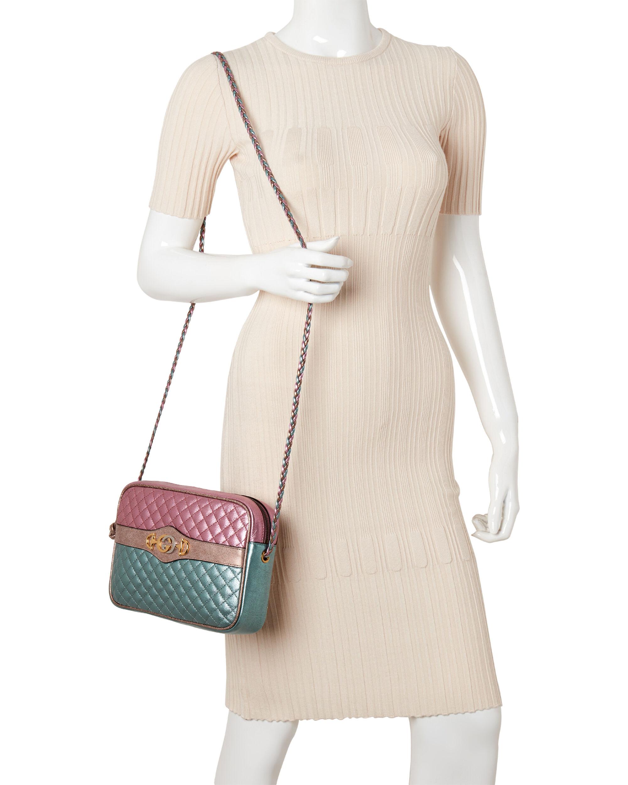 Gucci Pink & Blue Laminated Leather Small Shoulder Bag in Pink - Lyst