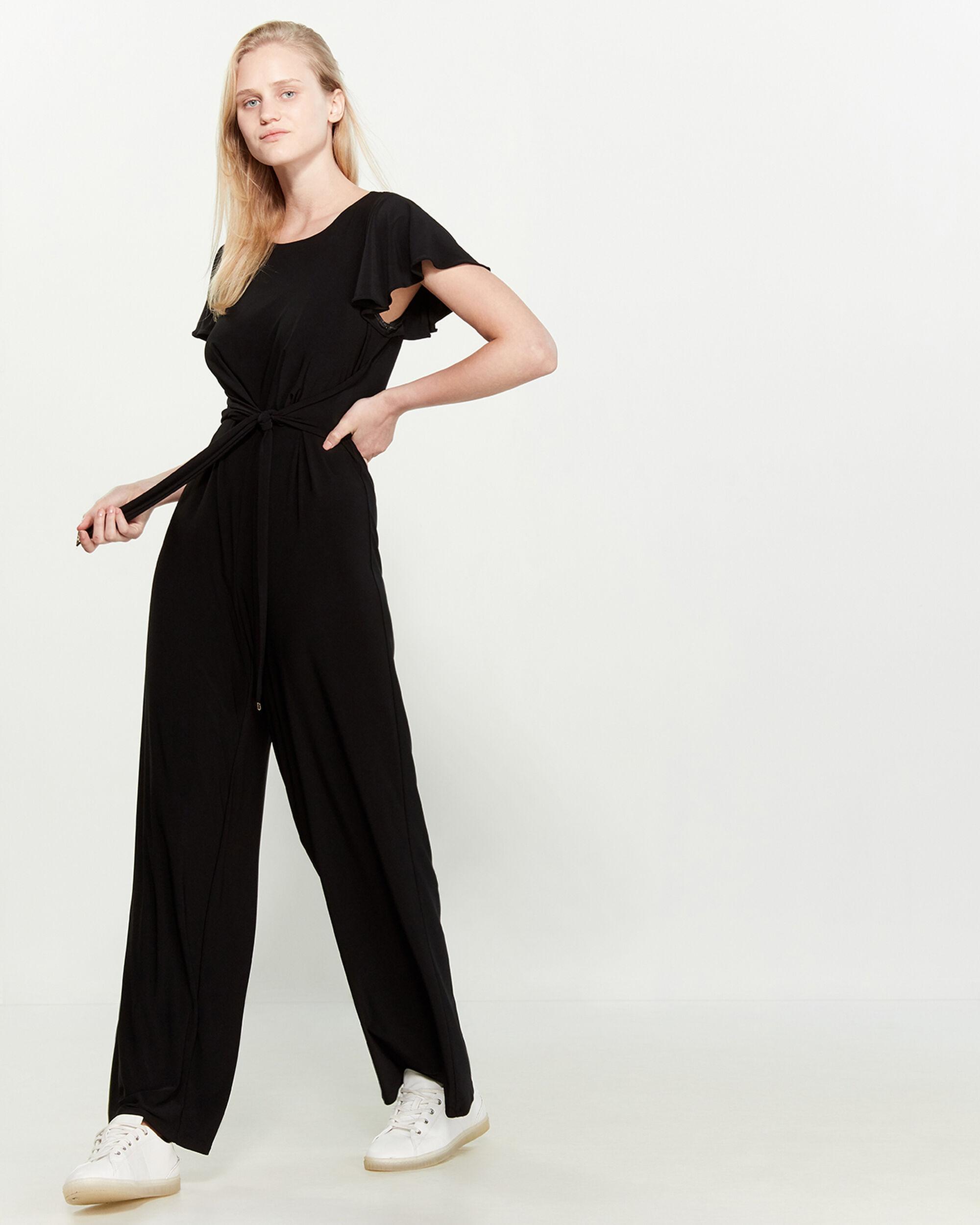 black tie waist jumpsuit