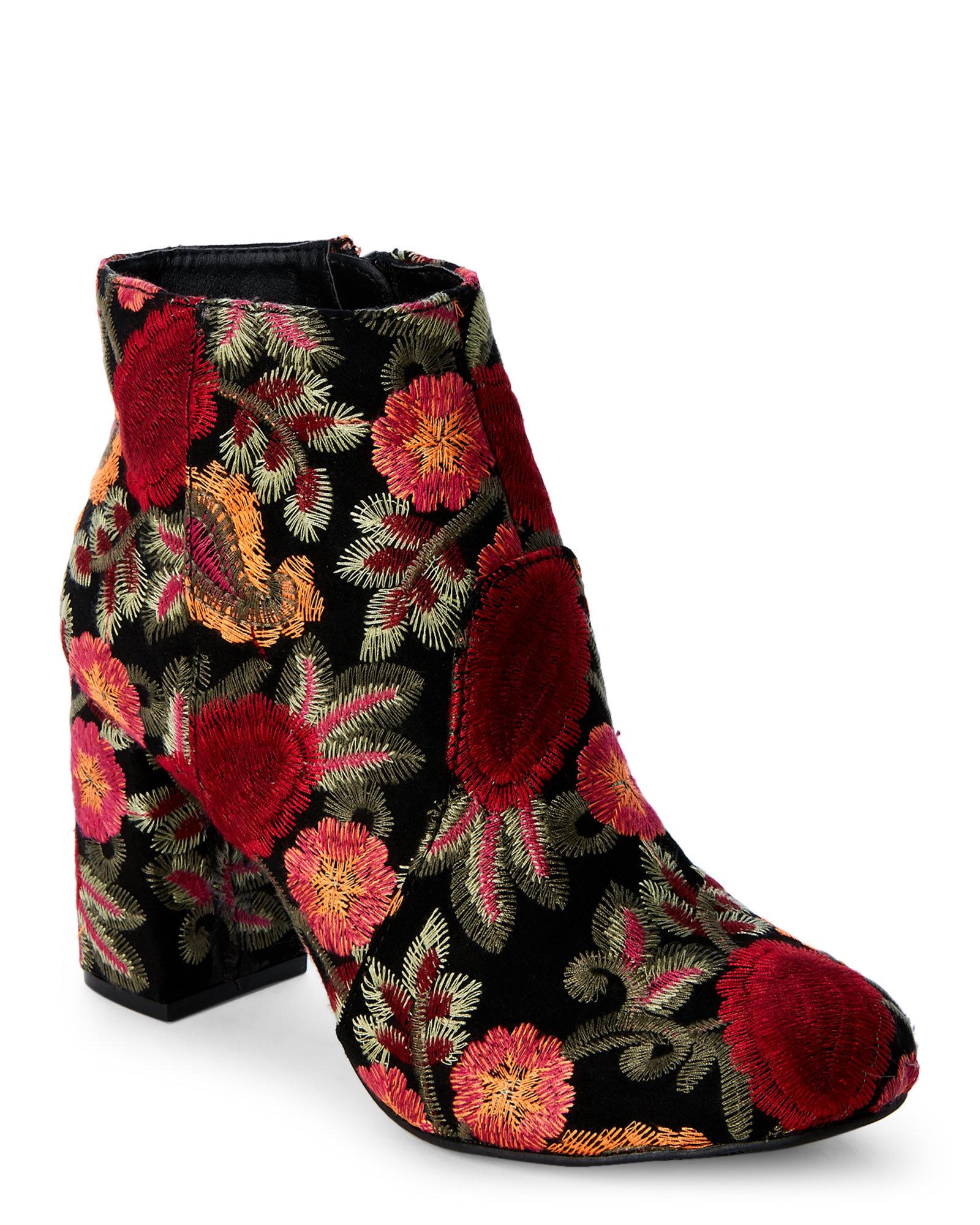 mia embroidered ankle boot