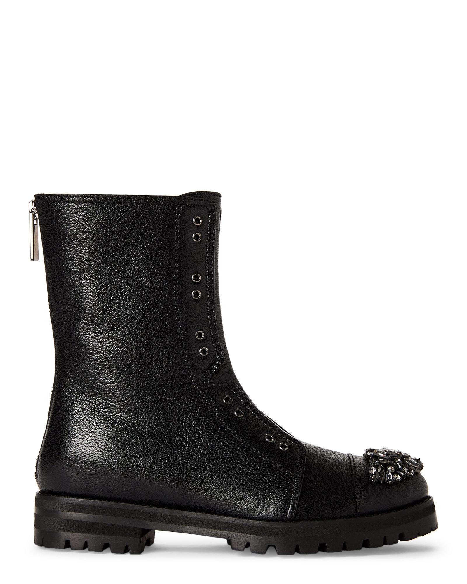 Jimmy Choo Hatcher Embellished Leather Ankle Boots in Black - Lyst