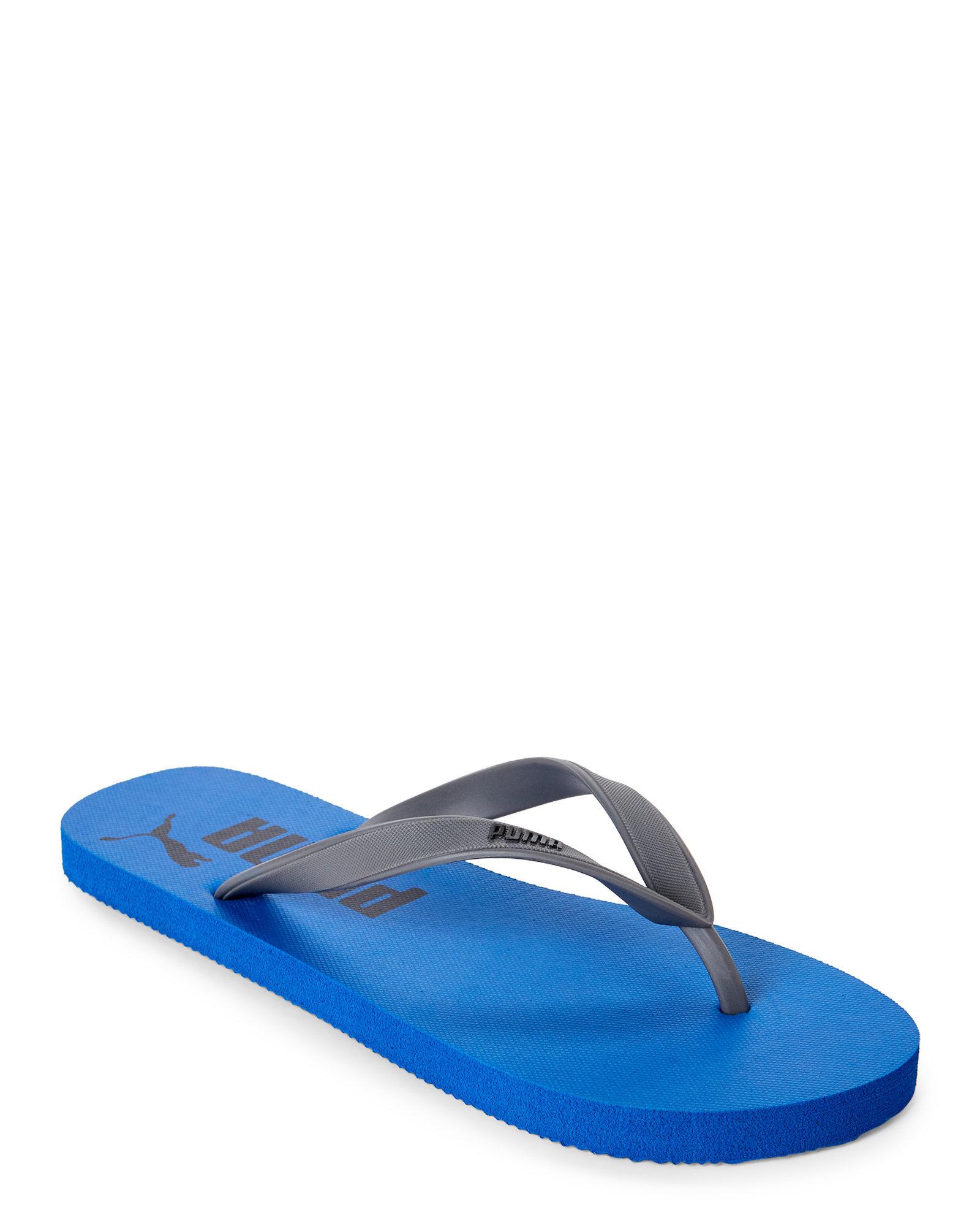puma blue flip flops