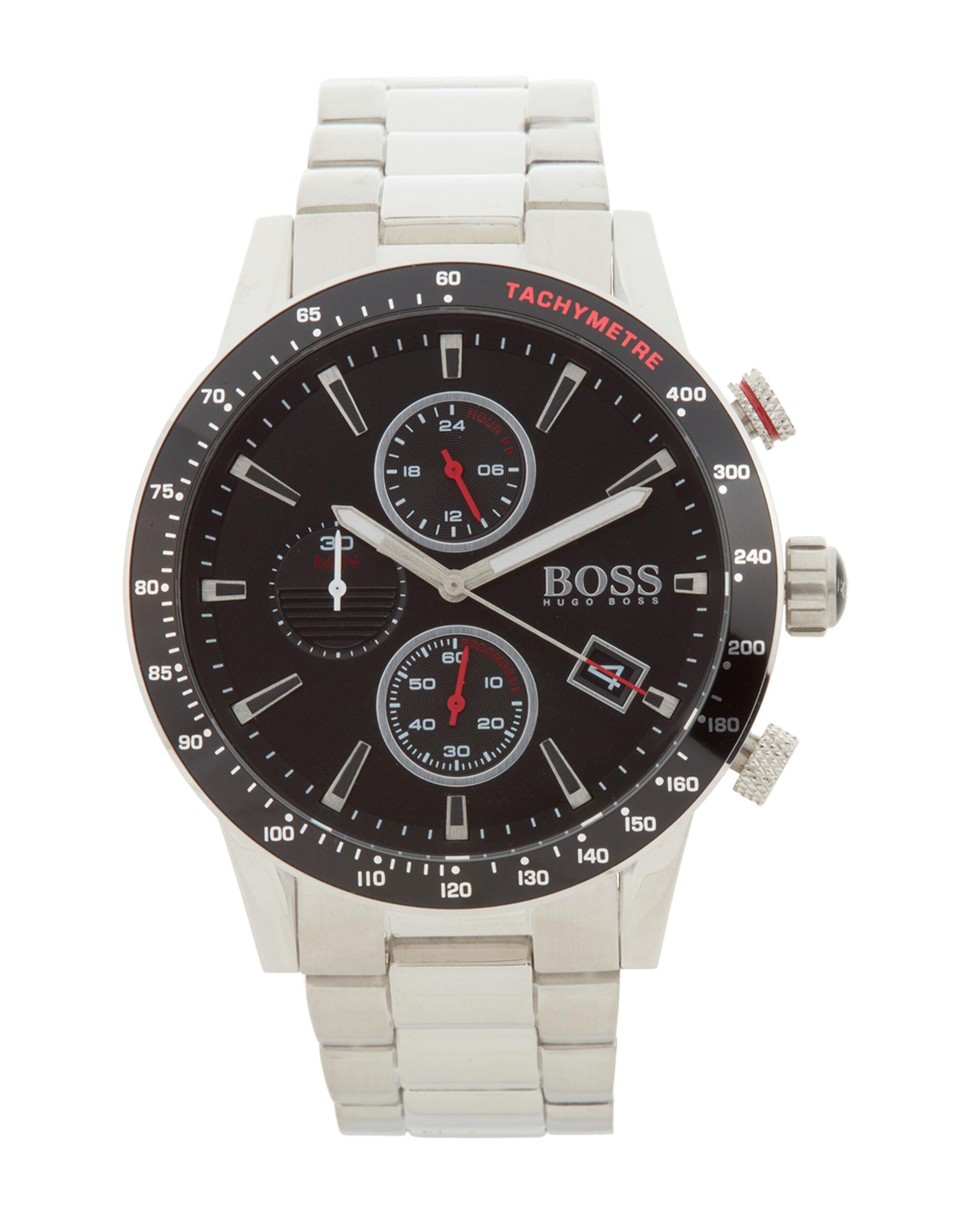 BOSS 1513509 Silver-tone & Black Watch in Metallic for Men - Lyst