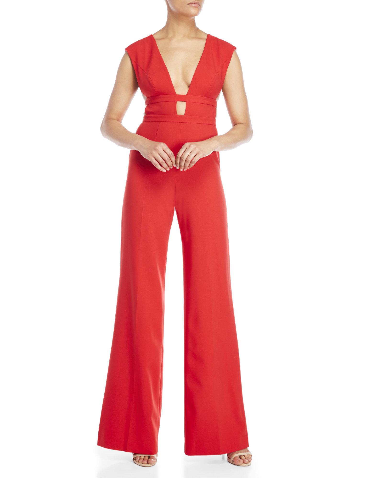 jay godfrey red bond jumpsuit