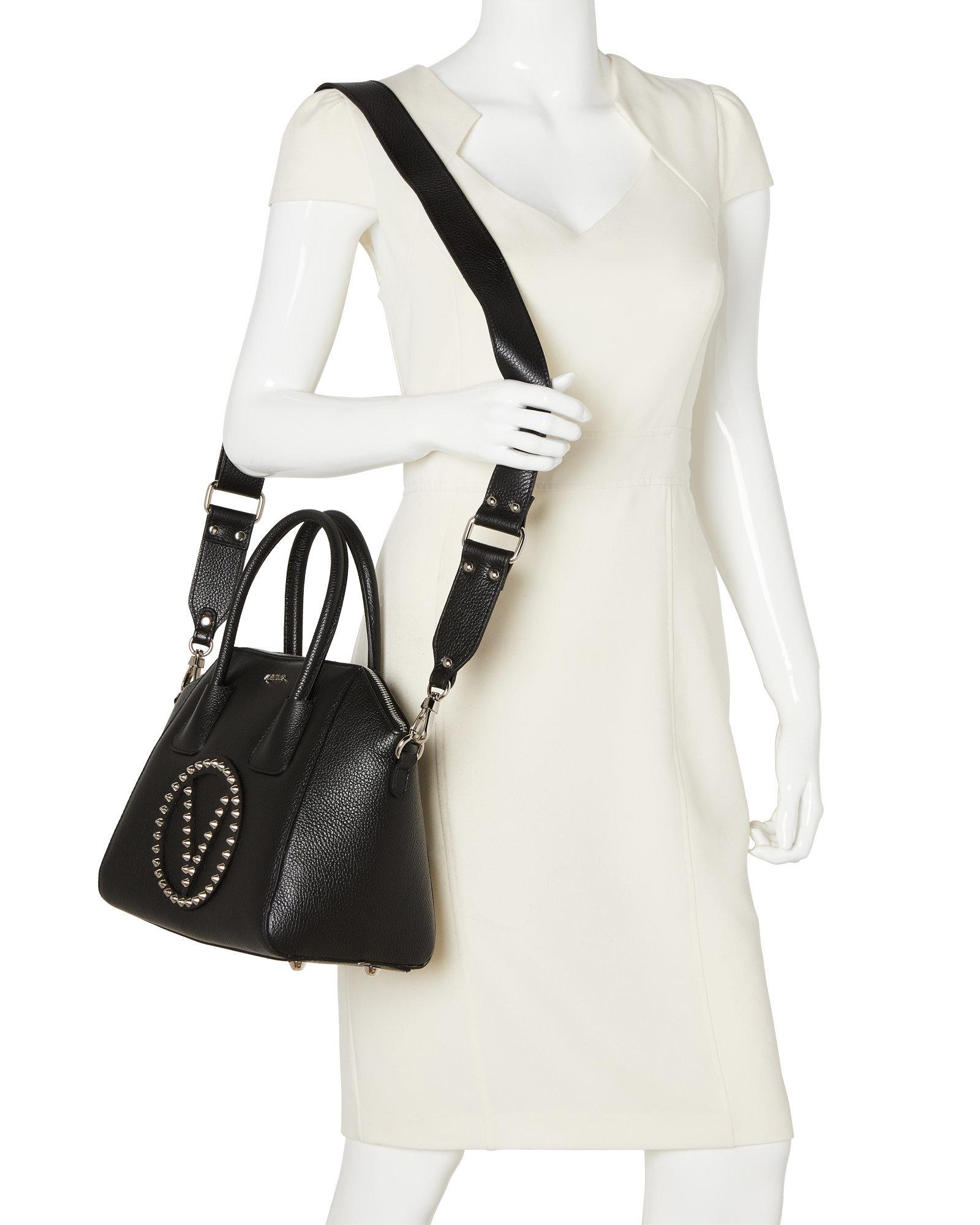 valentino minimi studded leather satchel