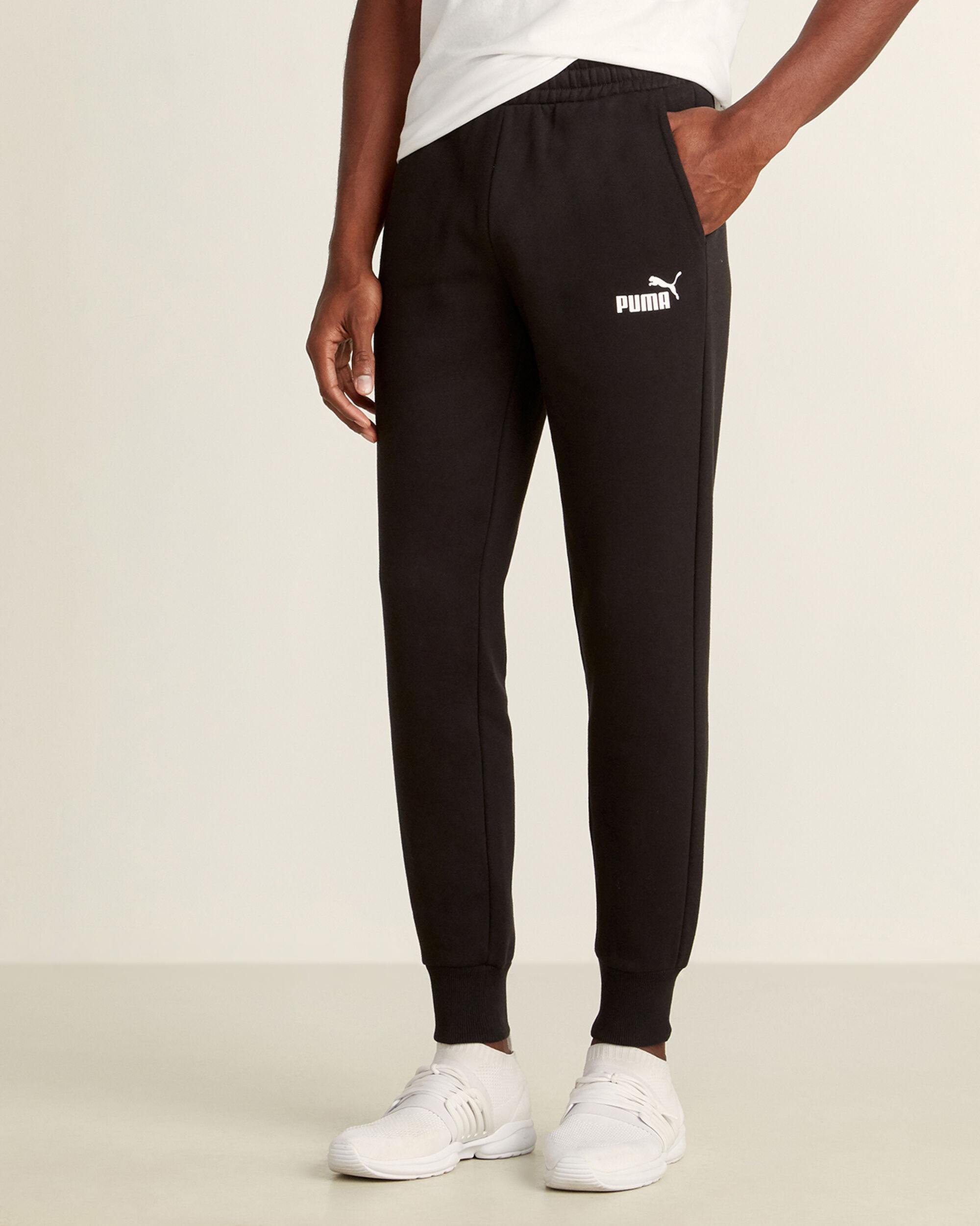 puma essentials skinny fit joggers in black