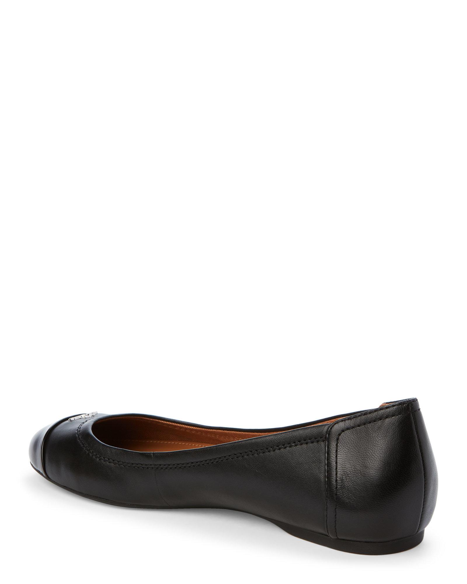 COACH Leather Black Chelsea Cap Toe Ballet Flats Lyst