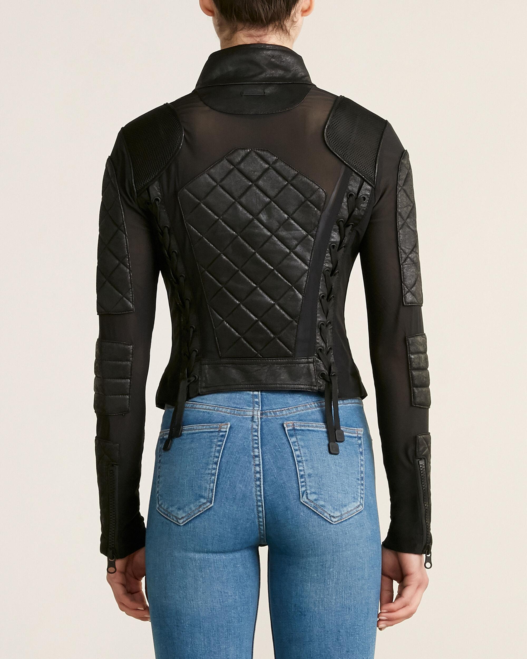 BLANC NOIR Quilted Faux Suede Moto Jacket in Black - Lyst