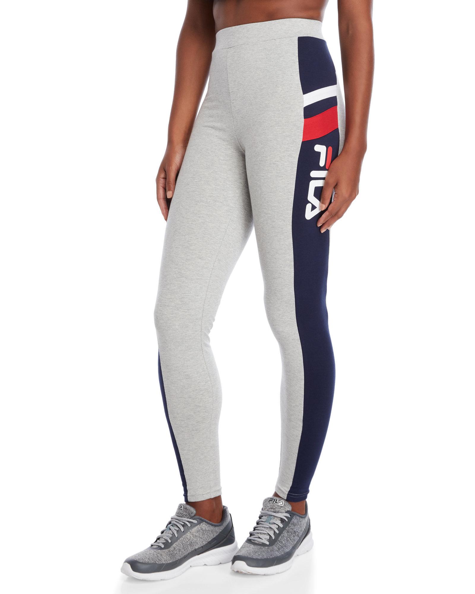 fila greta navy & white leggings