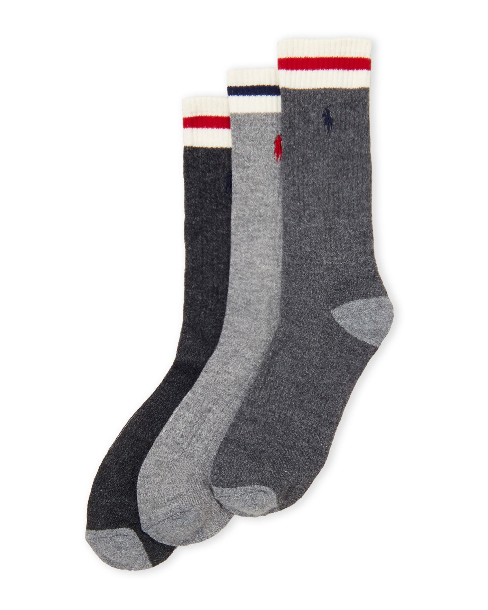 Polo Ralph Lauren Synthetic 3-pack Stripe Crew Sock Gift Box for Men - Lyst
