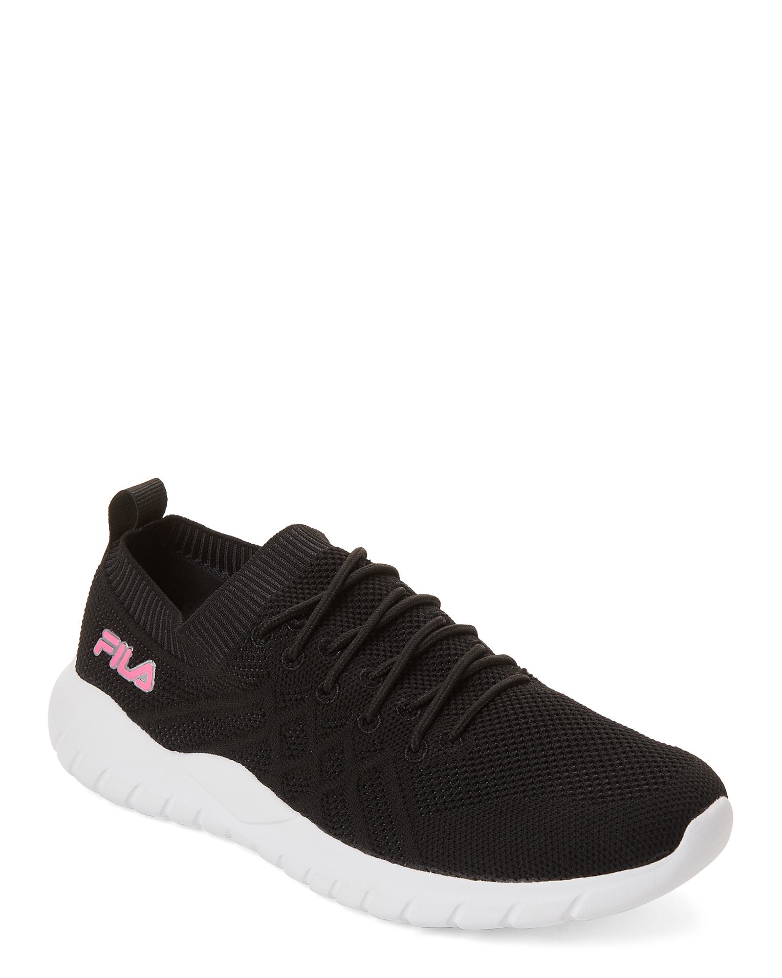 fila black and pink shoes
