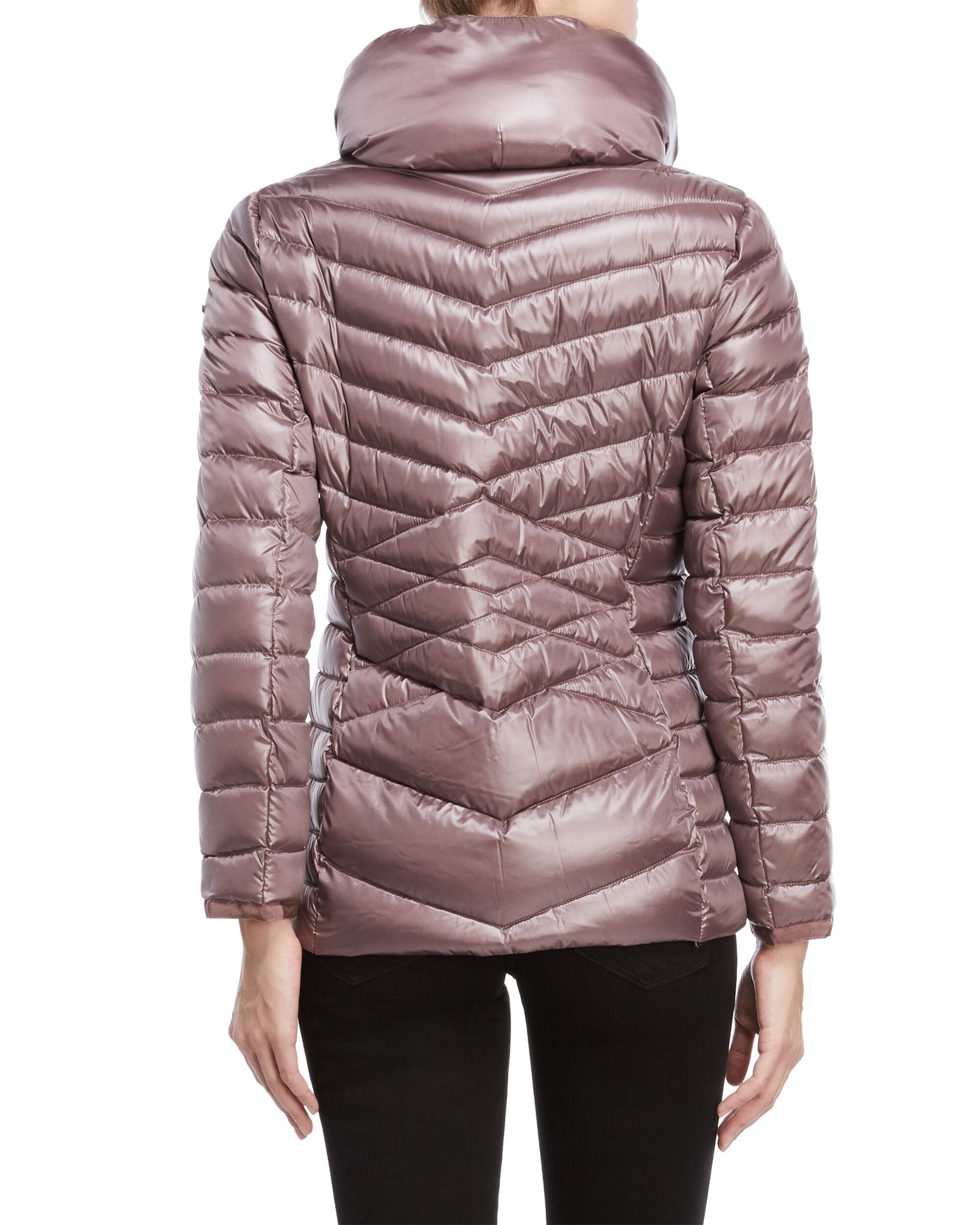 Download Karl Lagerfeld Synthetic Mock Neck Down Jacket in Mauve ...