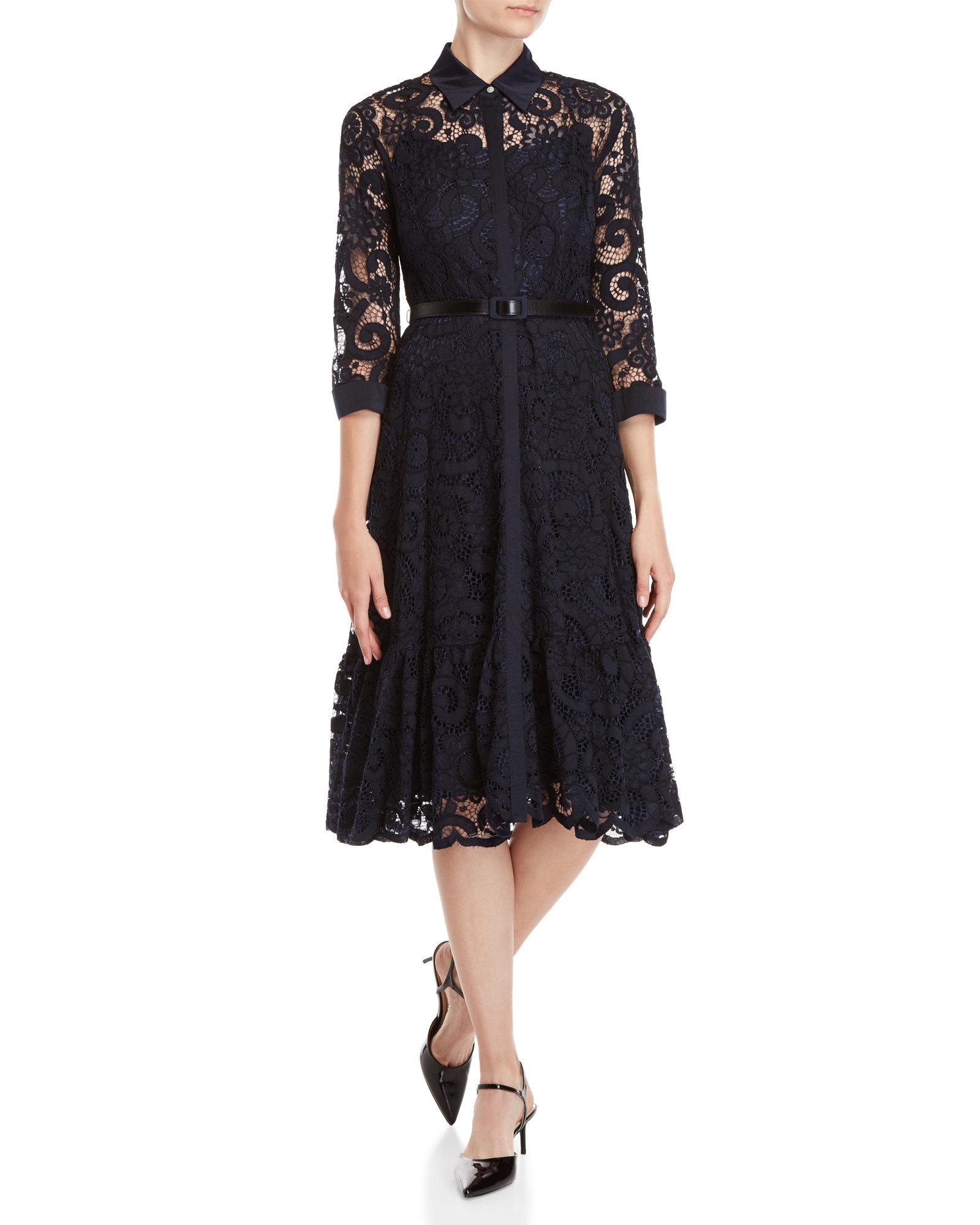 Lyst - Nanette Nanette Lepore Lace Belted Maxi Dress in Blue