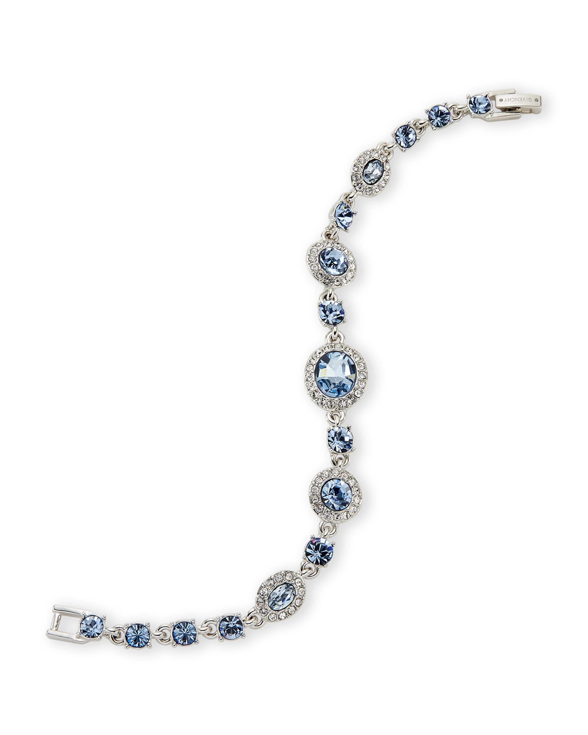 Givenchy Silvertone & Blue Crystal Flex Bracelet in Blue Lyst