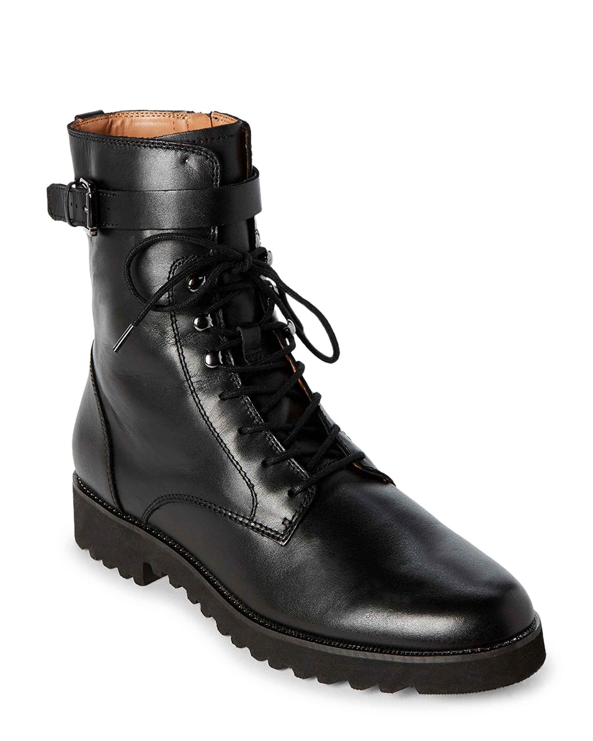 franco sarto canon leather combat boots