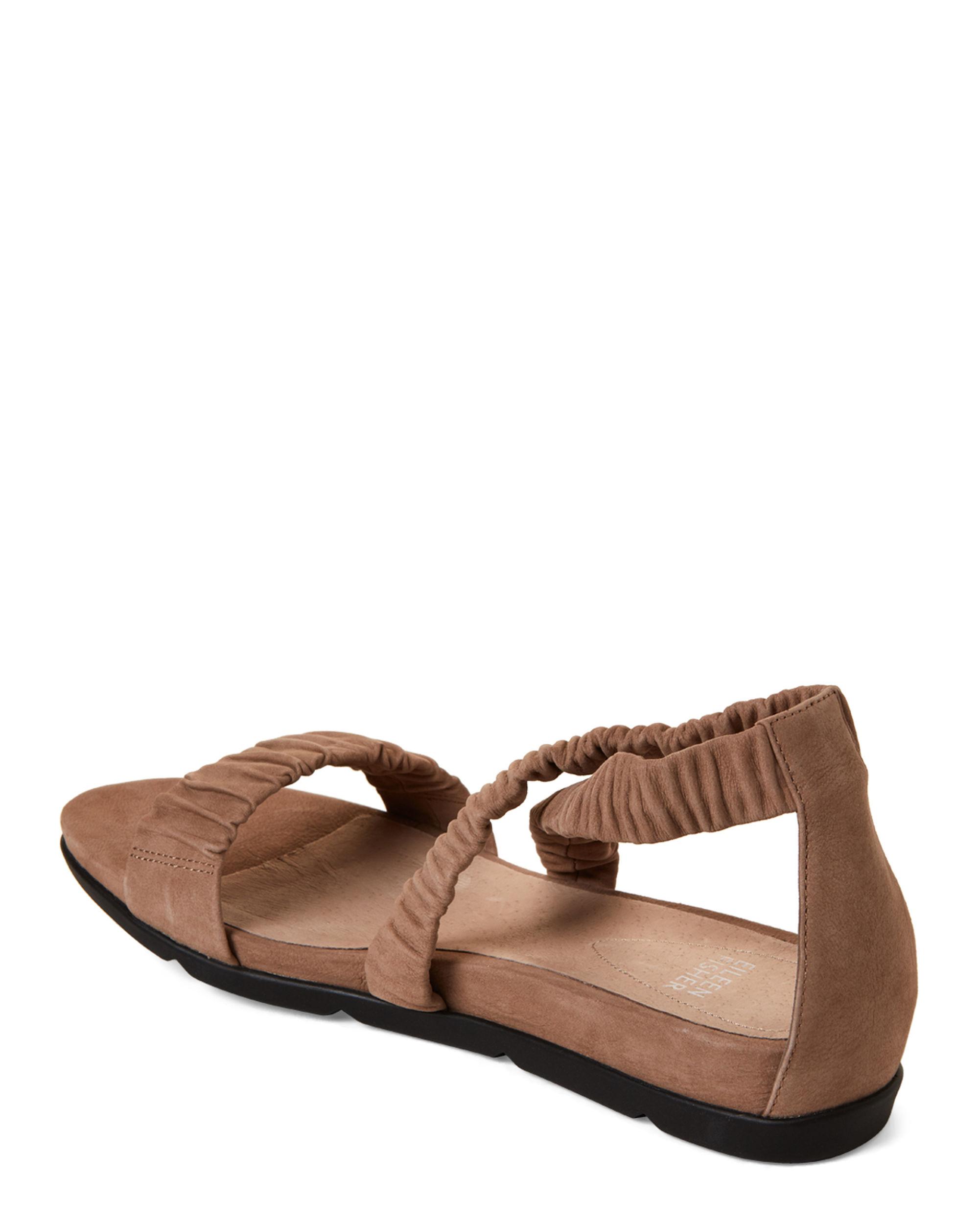 Eileen Fisher Leather Earth Tumbled Nubuck Sandals in Brown - Lyst