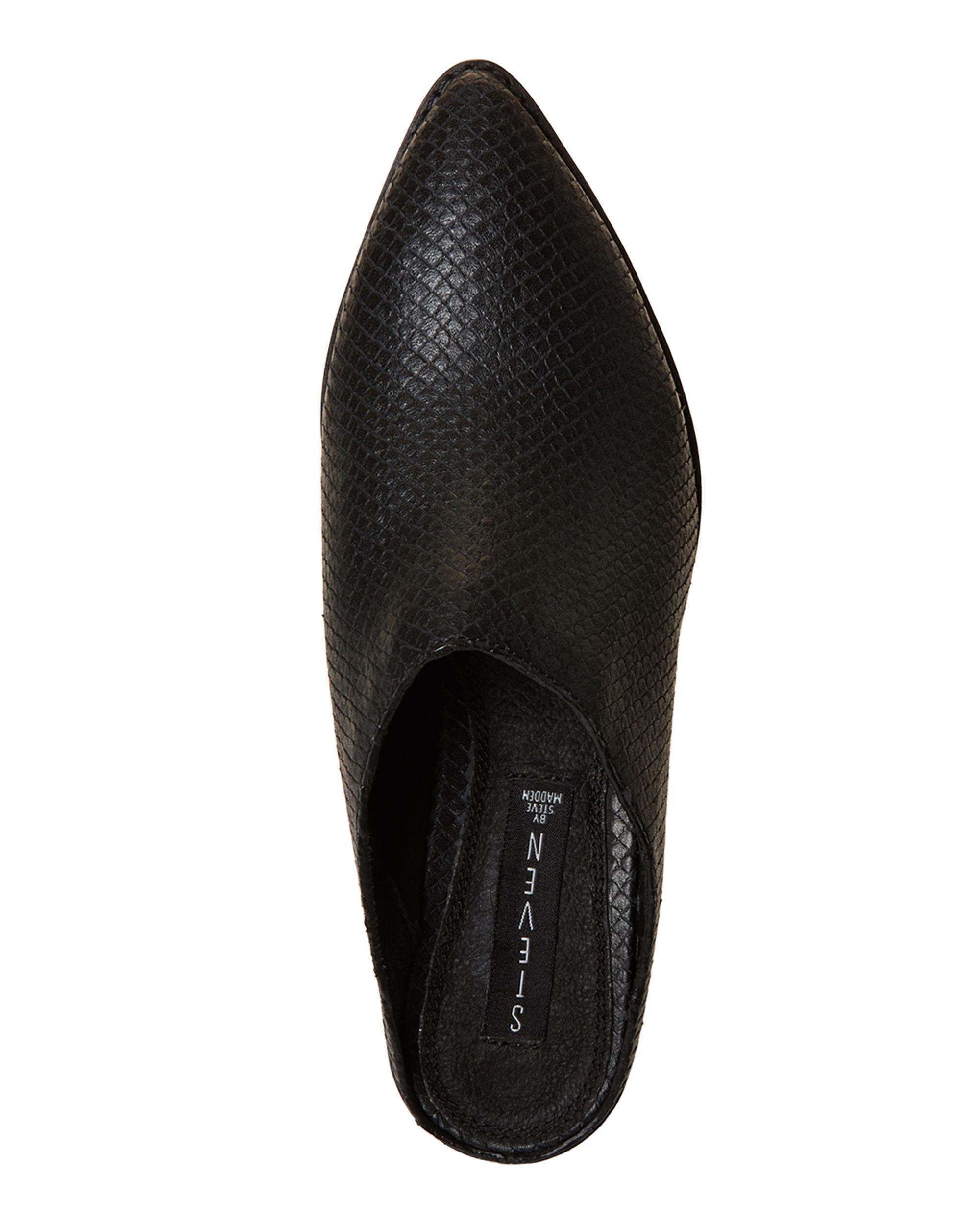 Steven by Steve Madden Black Andrew Pointed Toe Leather Mules Lyst