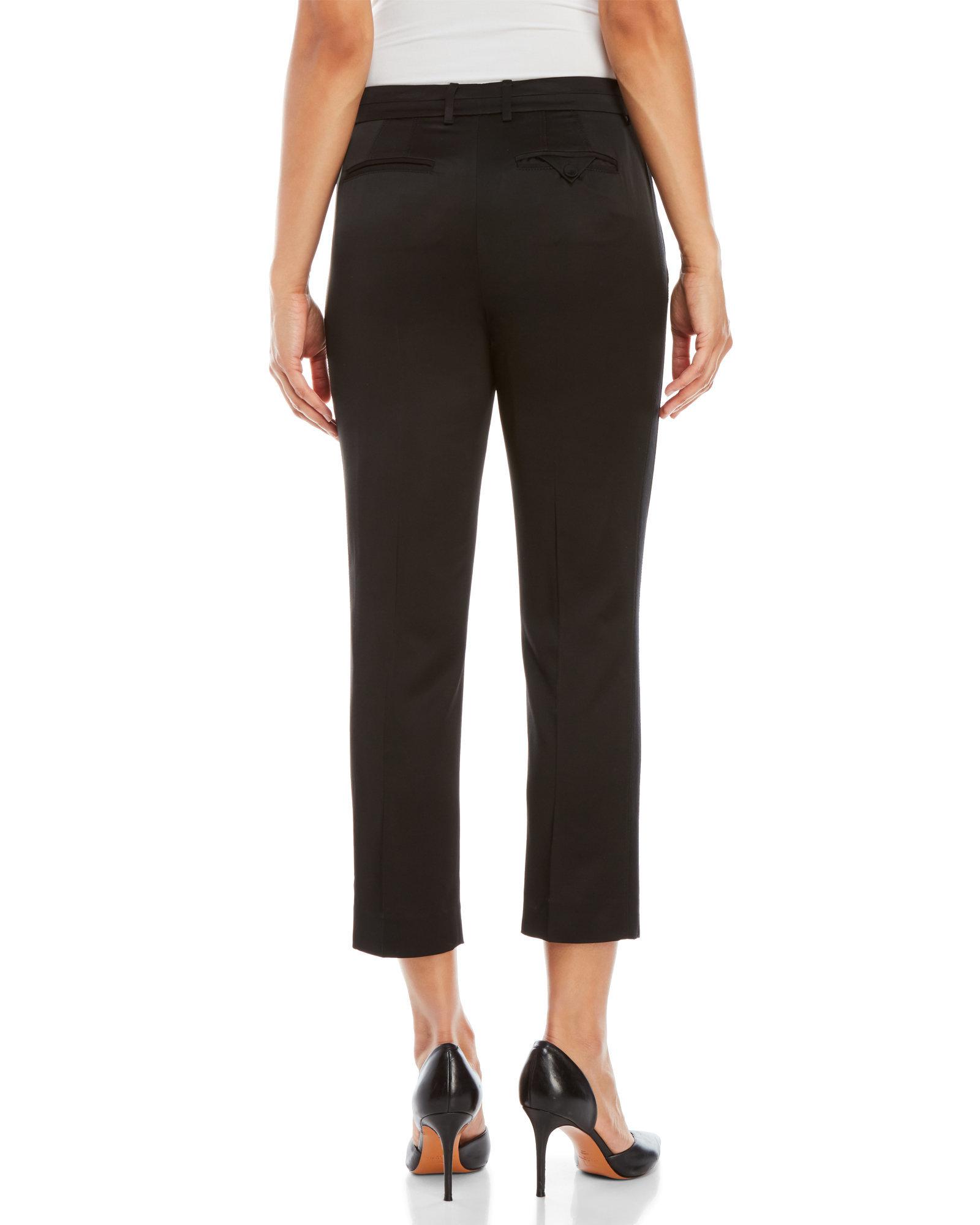 black satin capri pants