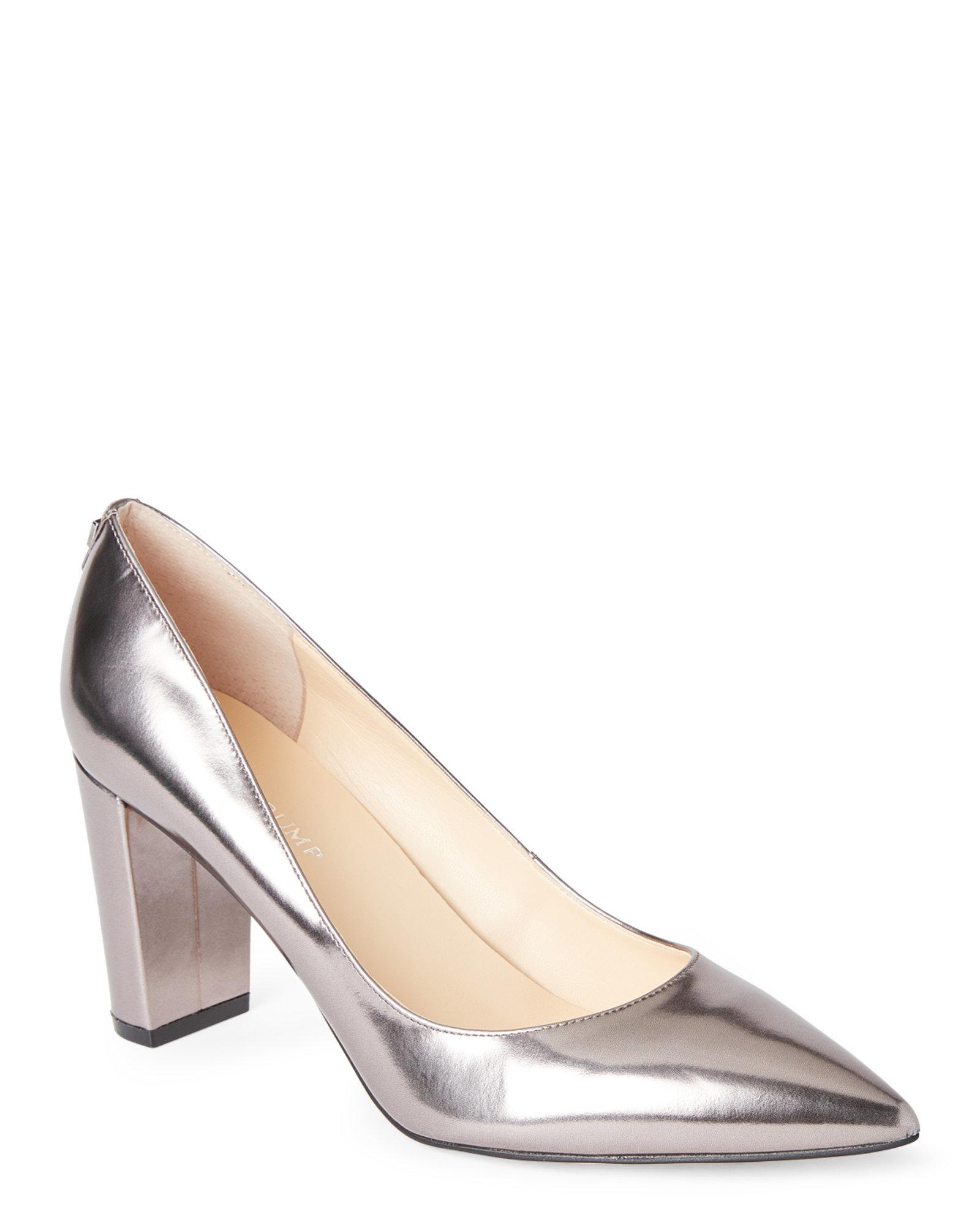 pewter block heels