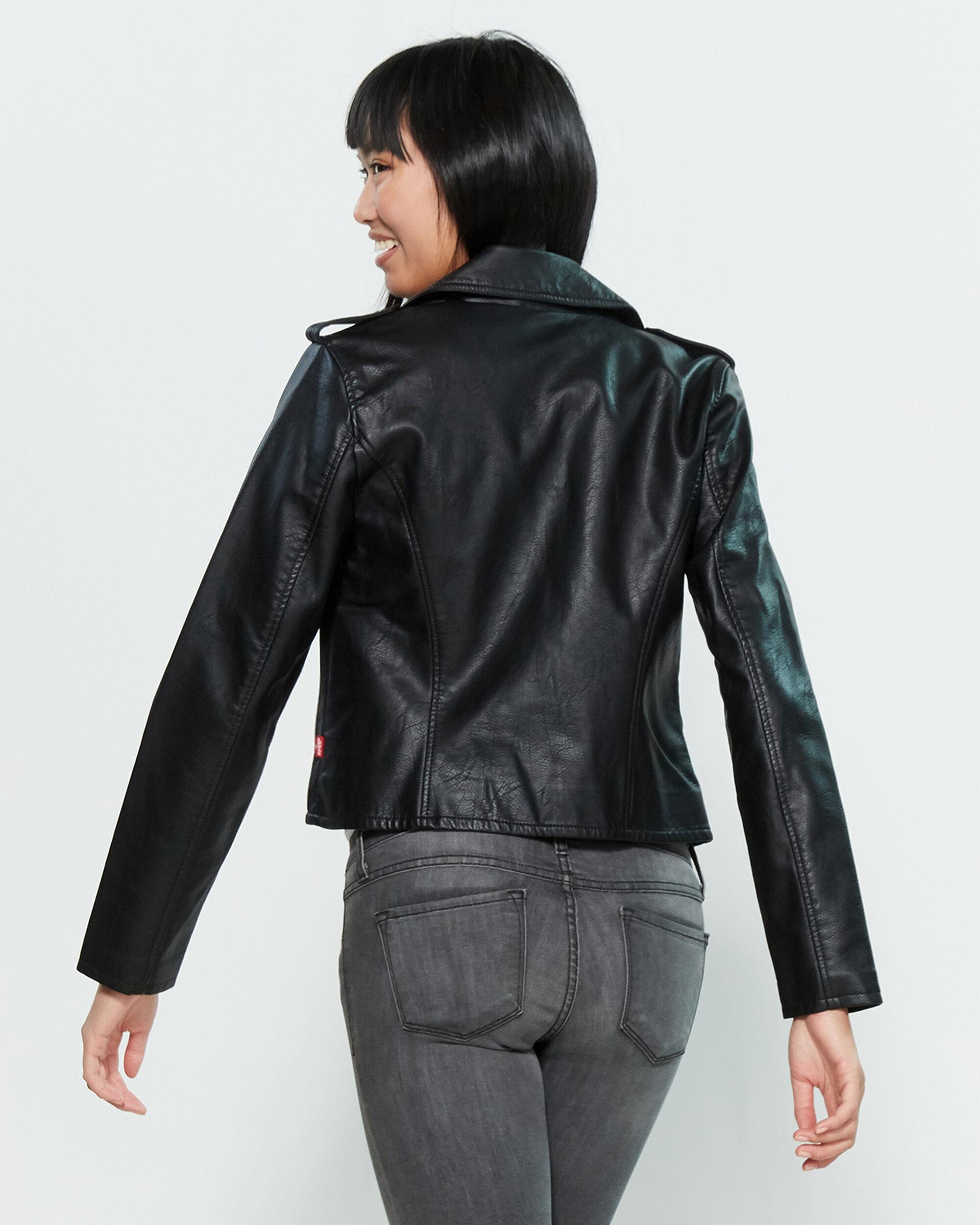 Levi's Synthetic Faux Leather Moto Jacket in Black - Lyst