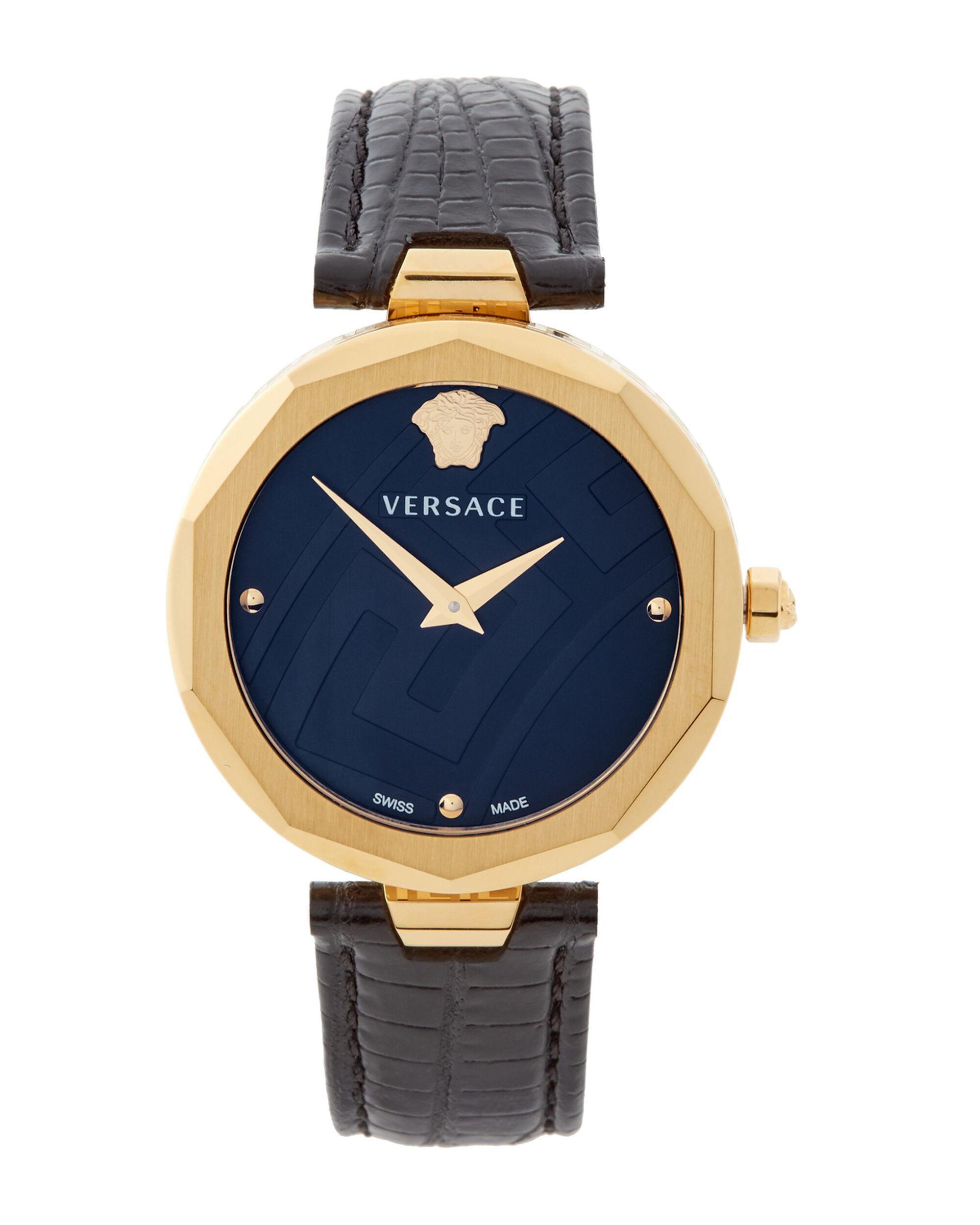 Versace Leather V17020017 Goldtone & Black Watch in Metallic Lyst