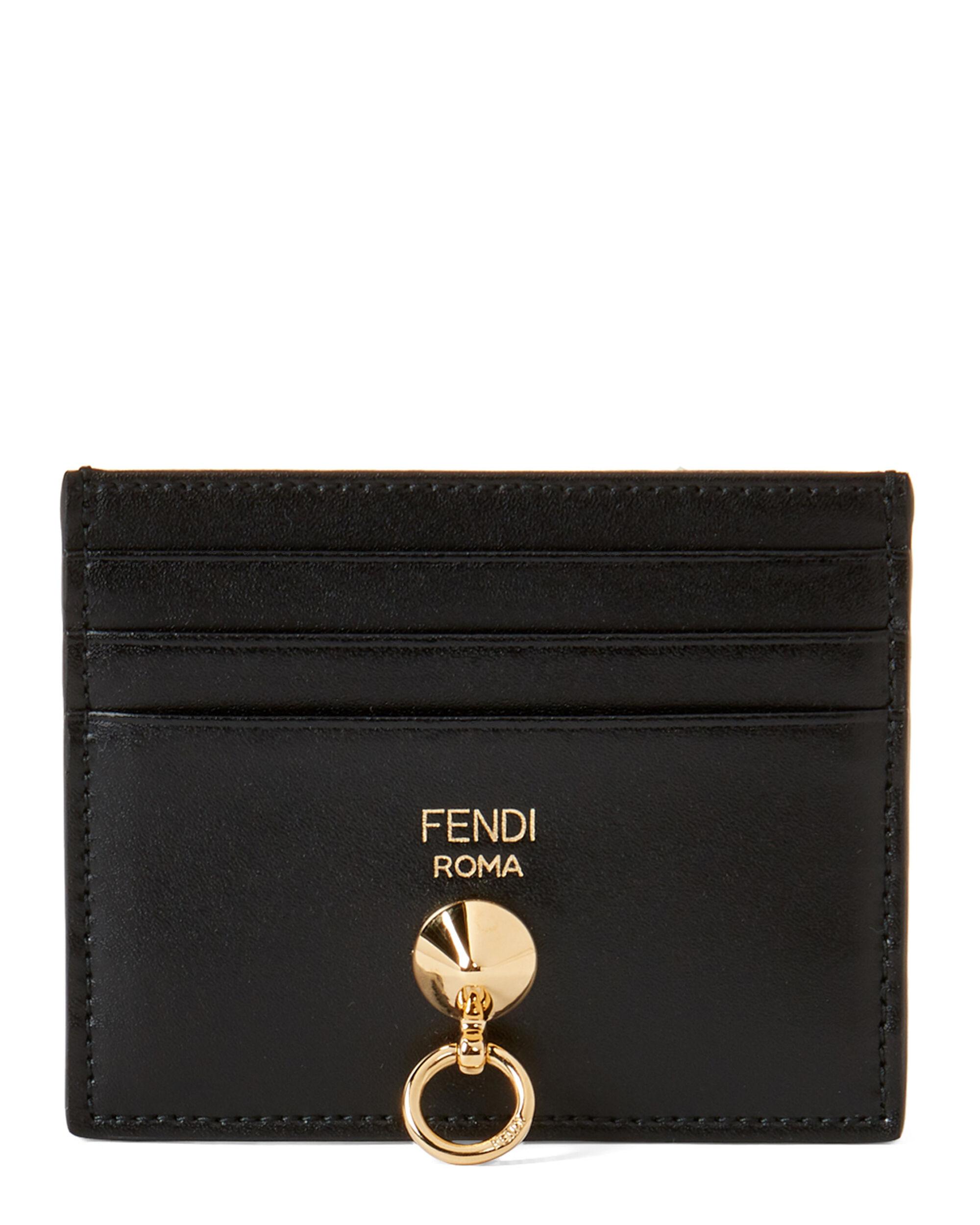 Fendi Black Leather Card Case - Lyst