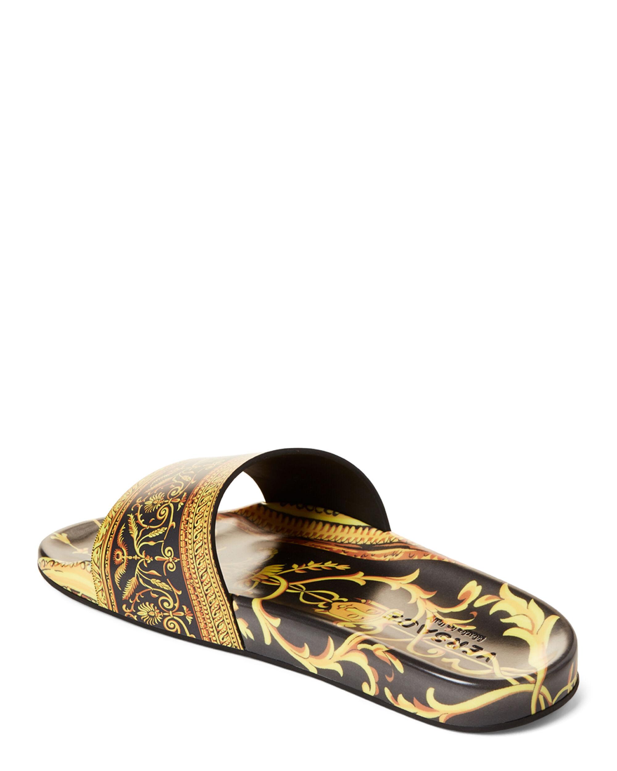 versace black and gold sandals