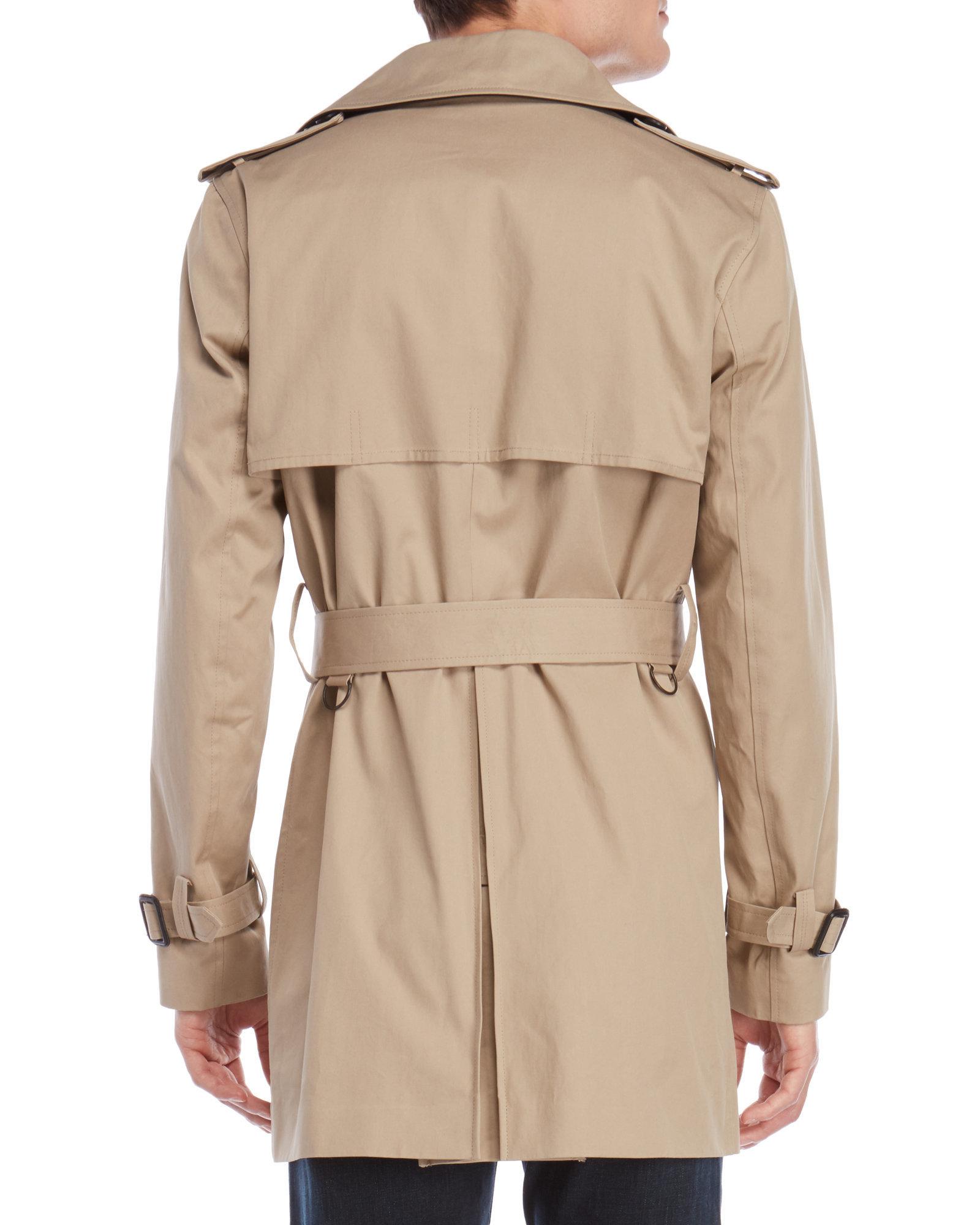Sandro Cotton Belted Trench Coat in Beige (Natural) for Men - Lyst