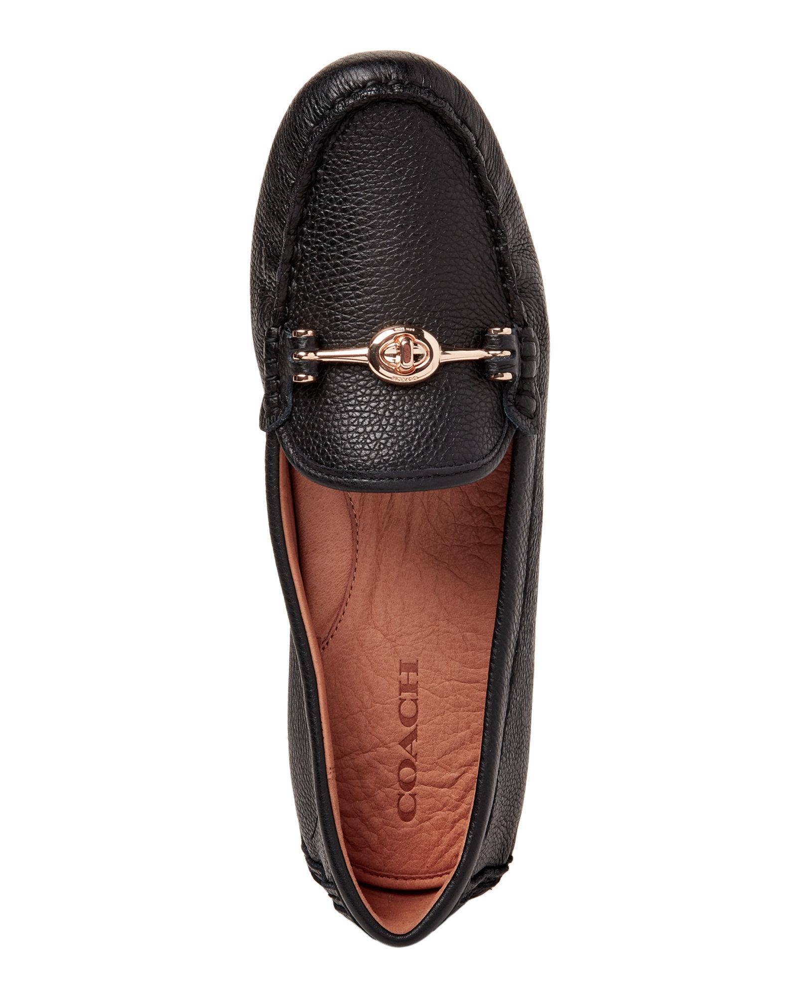 COACH Black Arlene Leather Driving Loafers Lyst