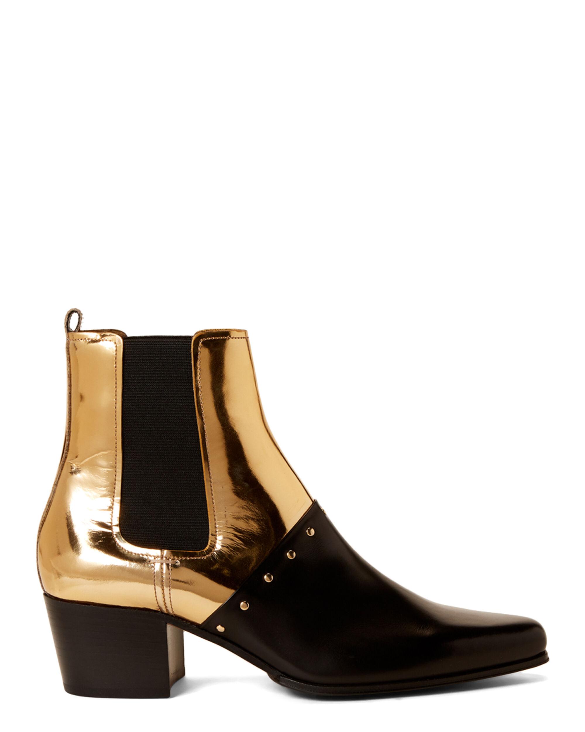 gold studded ankle boots
