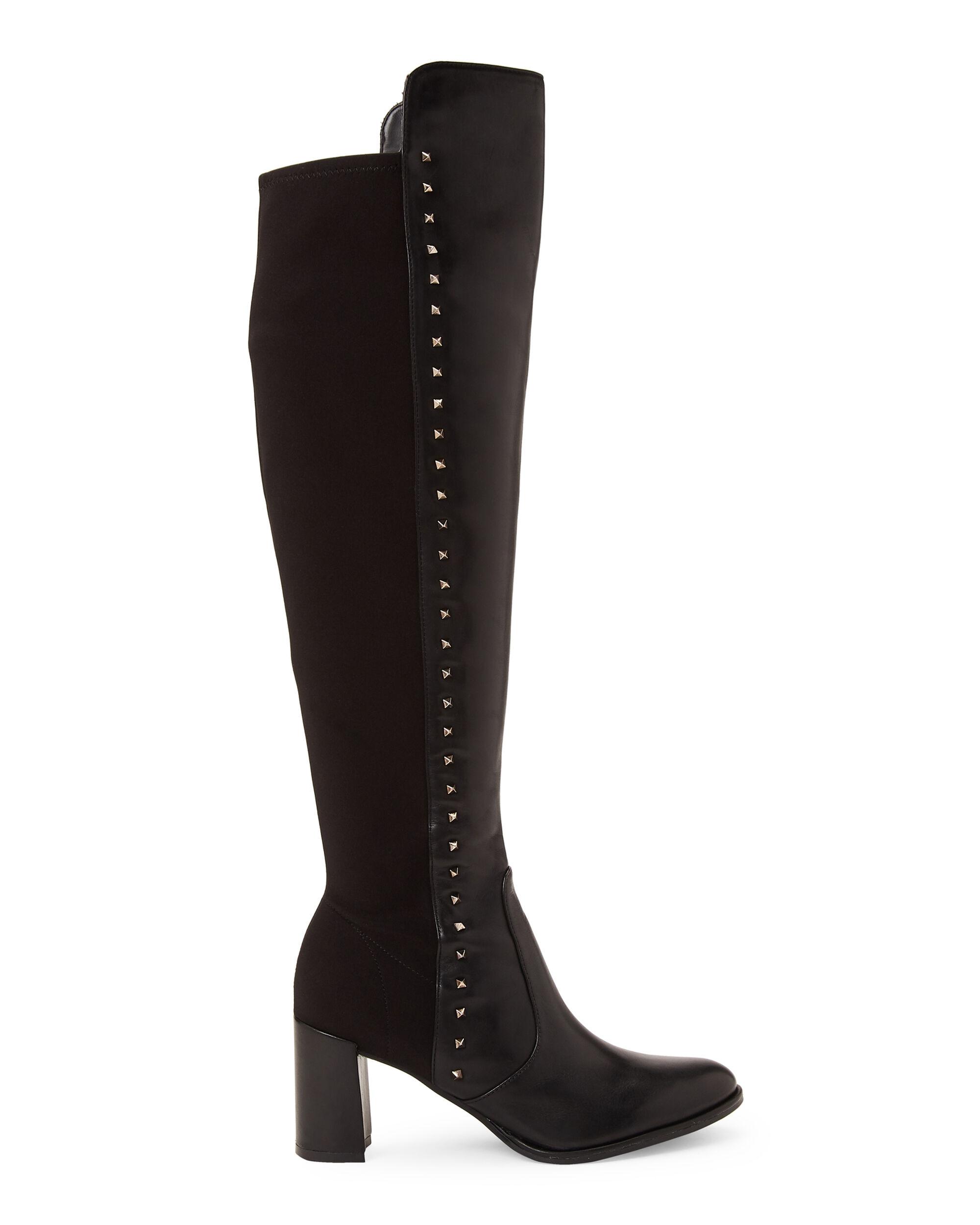 Marc Fisher Leather Black Lapture Studded Over-the-knee Boots - Lyst