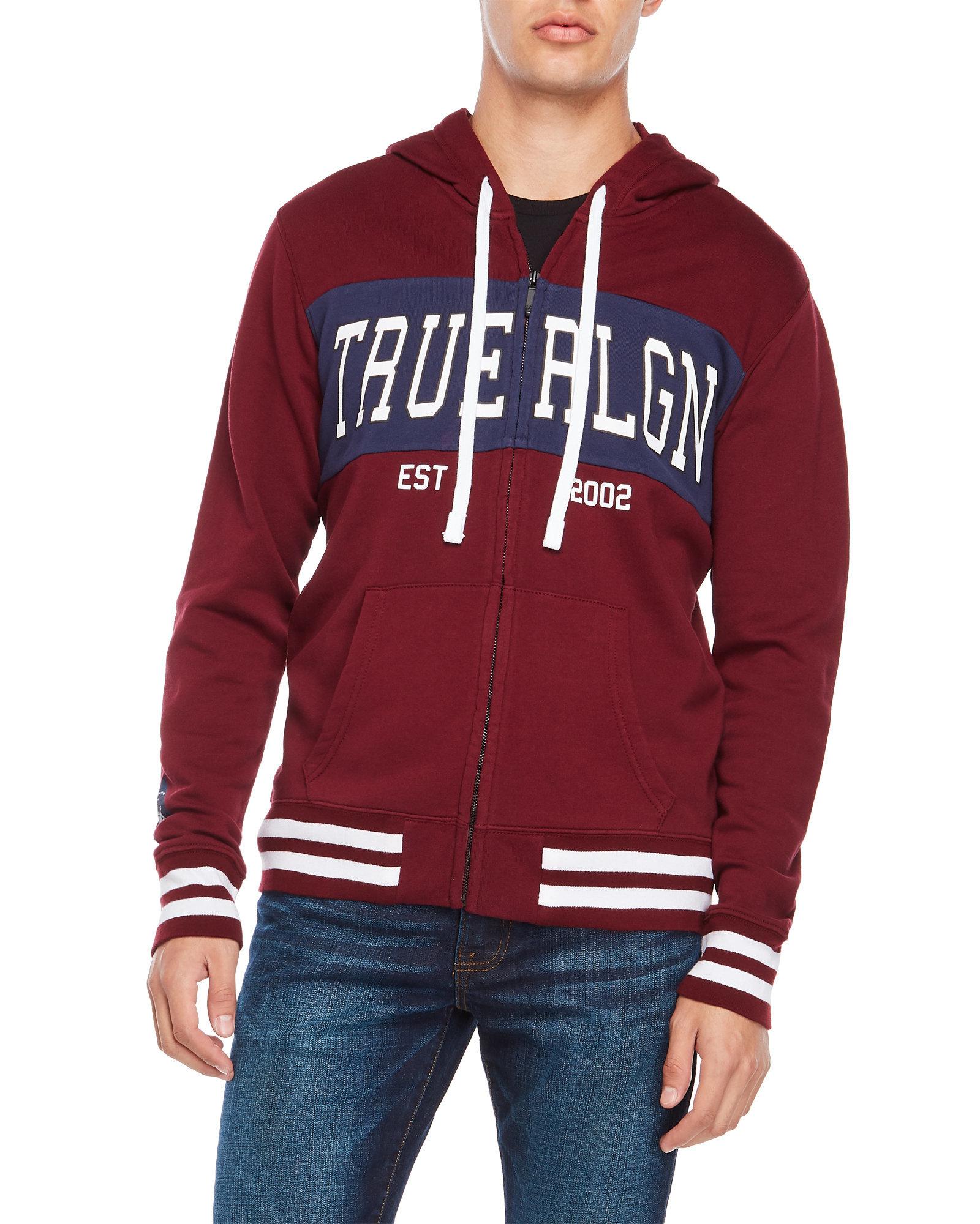 true religion burgundy hoodie