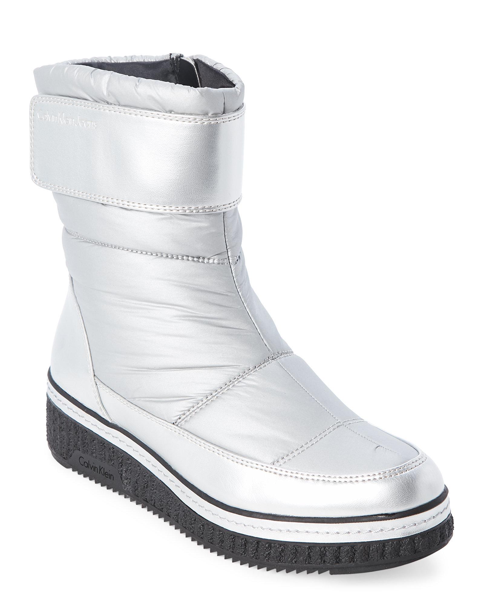 calvin klein silver boots
