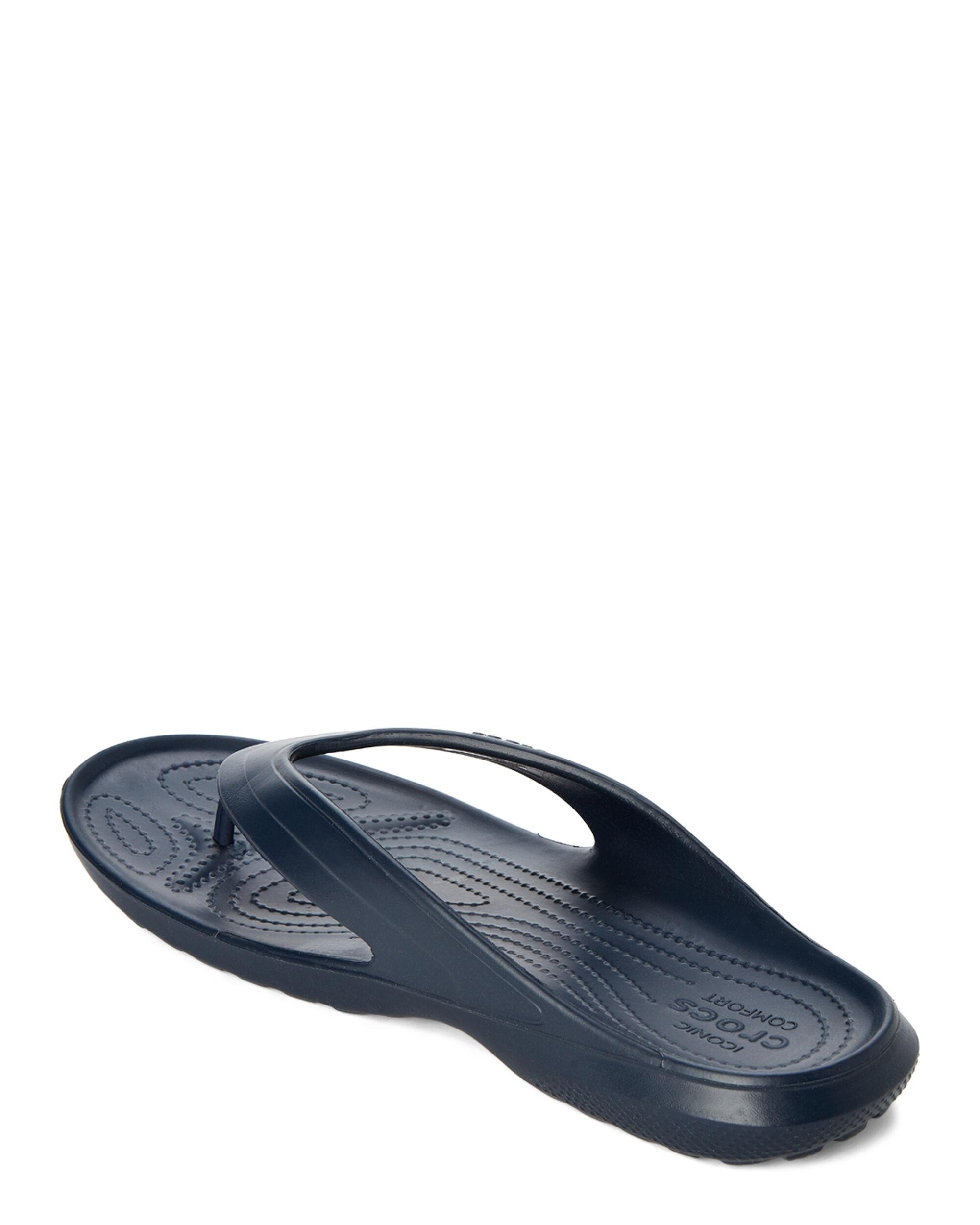 navy croc flip flops