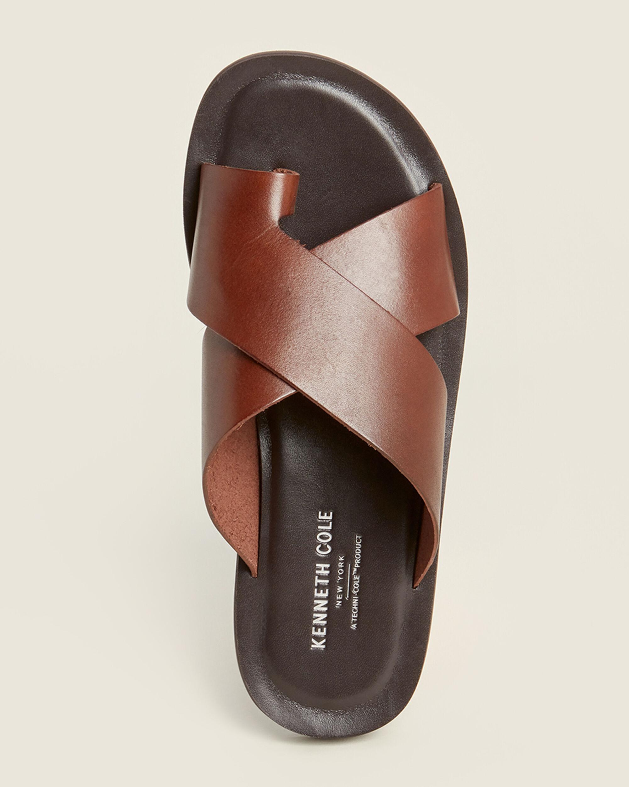 mens toe ring leather sandals